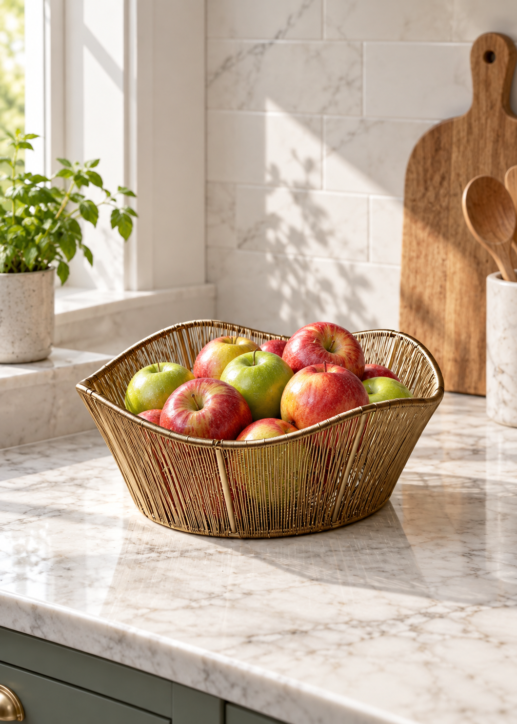 Alora Gold Fruit Basket - Large