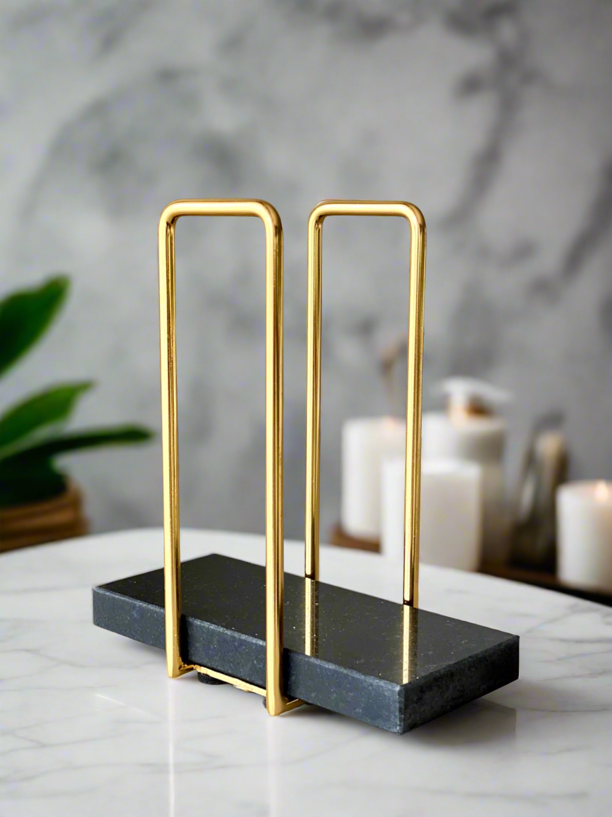 Imperial Napkin Holder - Black & Gold