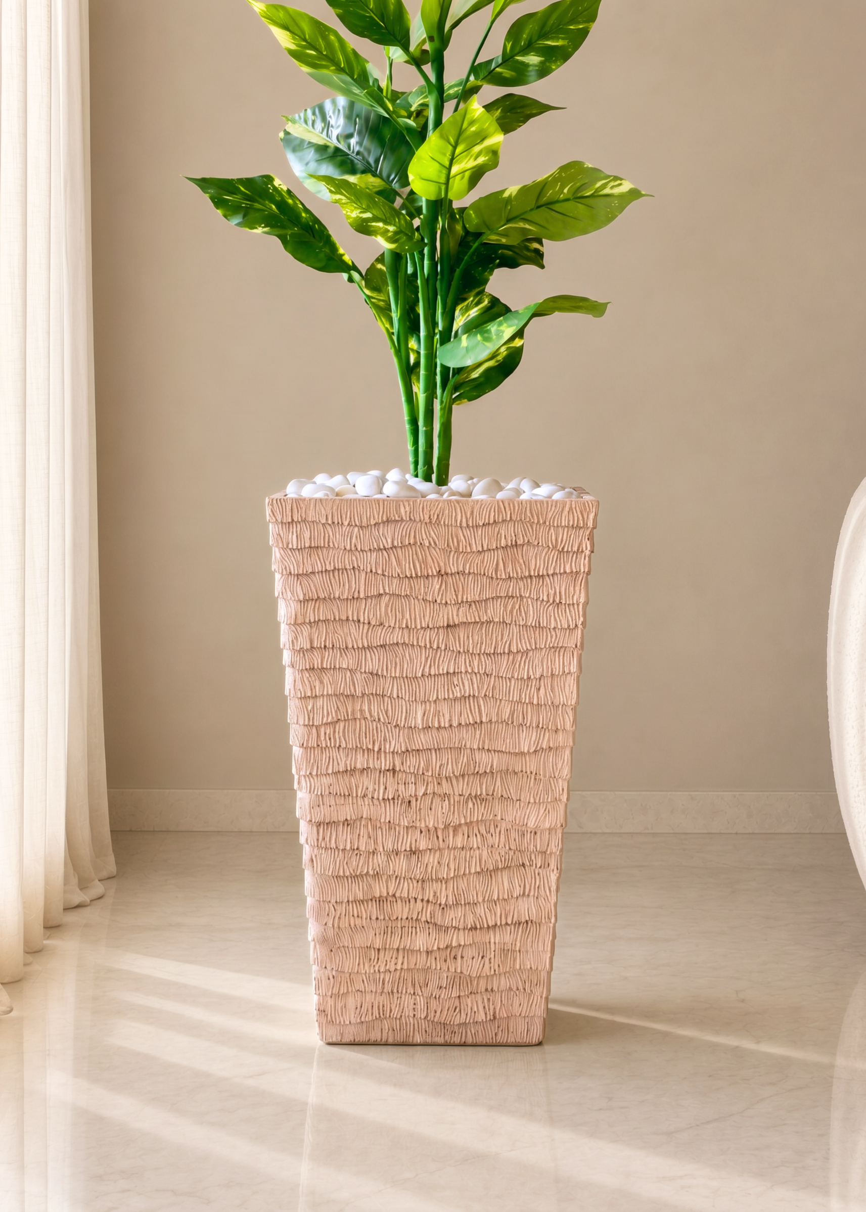 Carved Planters - Terracota Beige