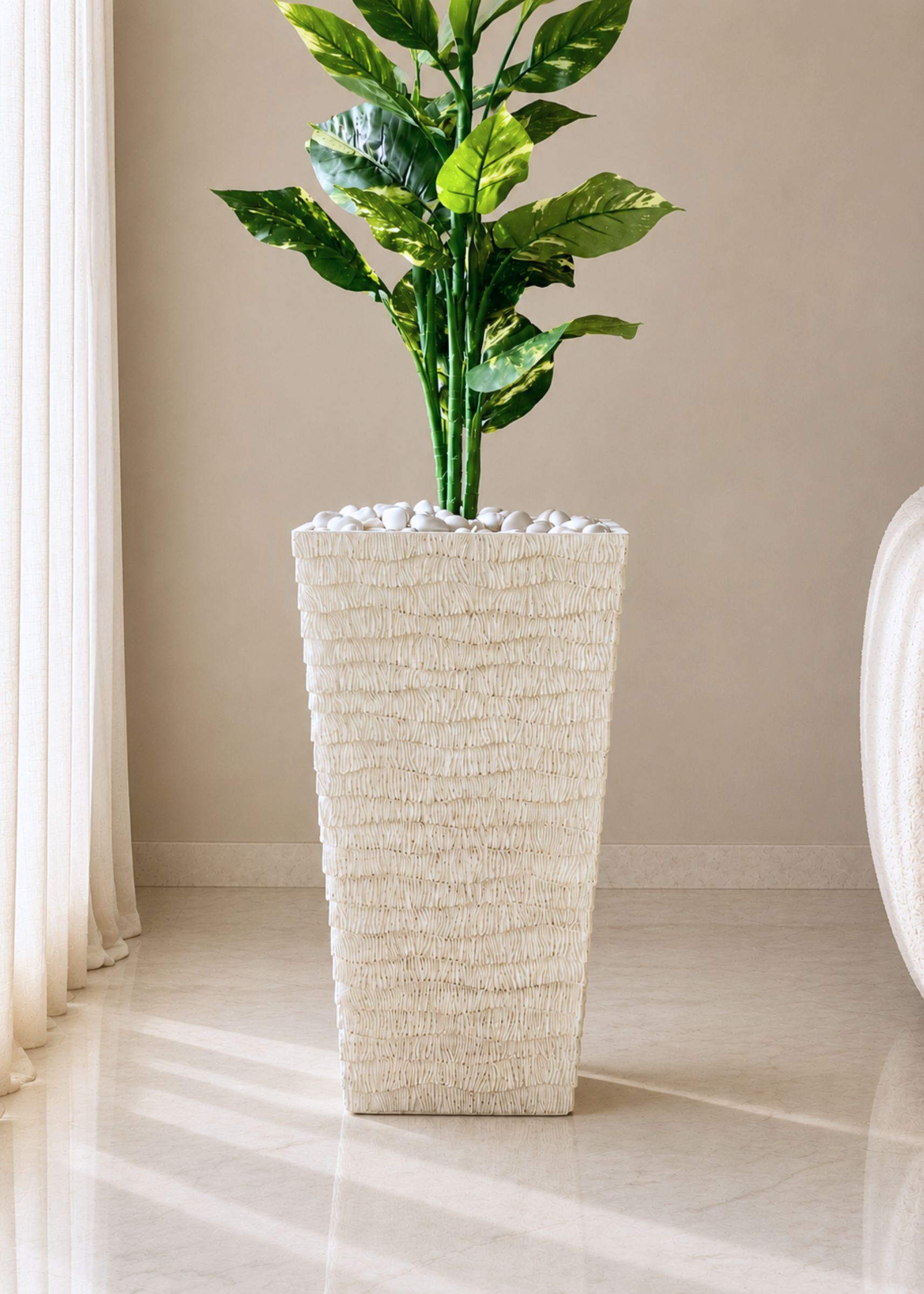 Carved Planters - Ivory