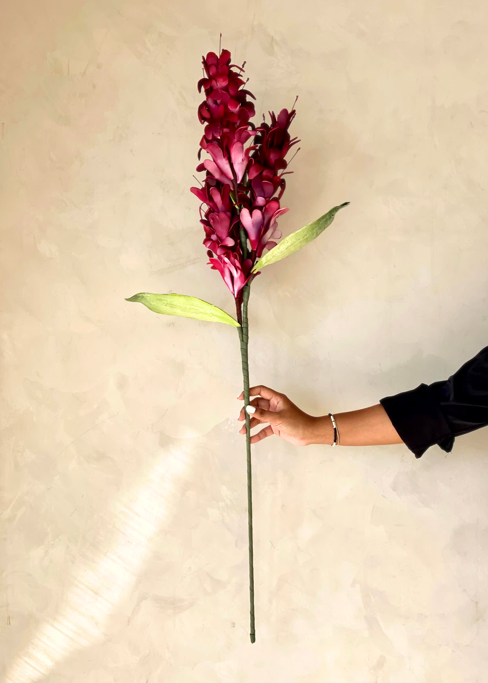 Artificial Madonna Lily Flower Stem - Fuchsia Ombre (One Stem)
