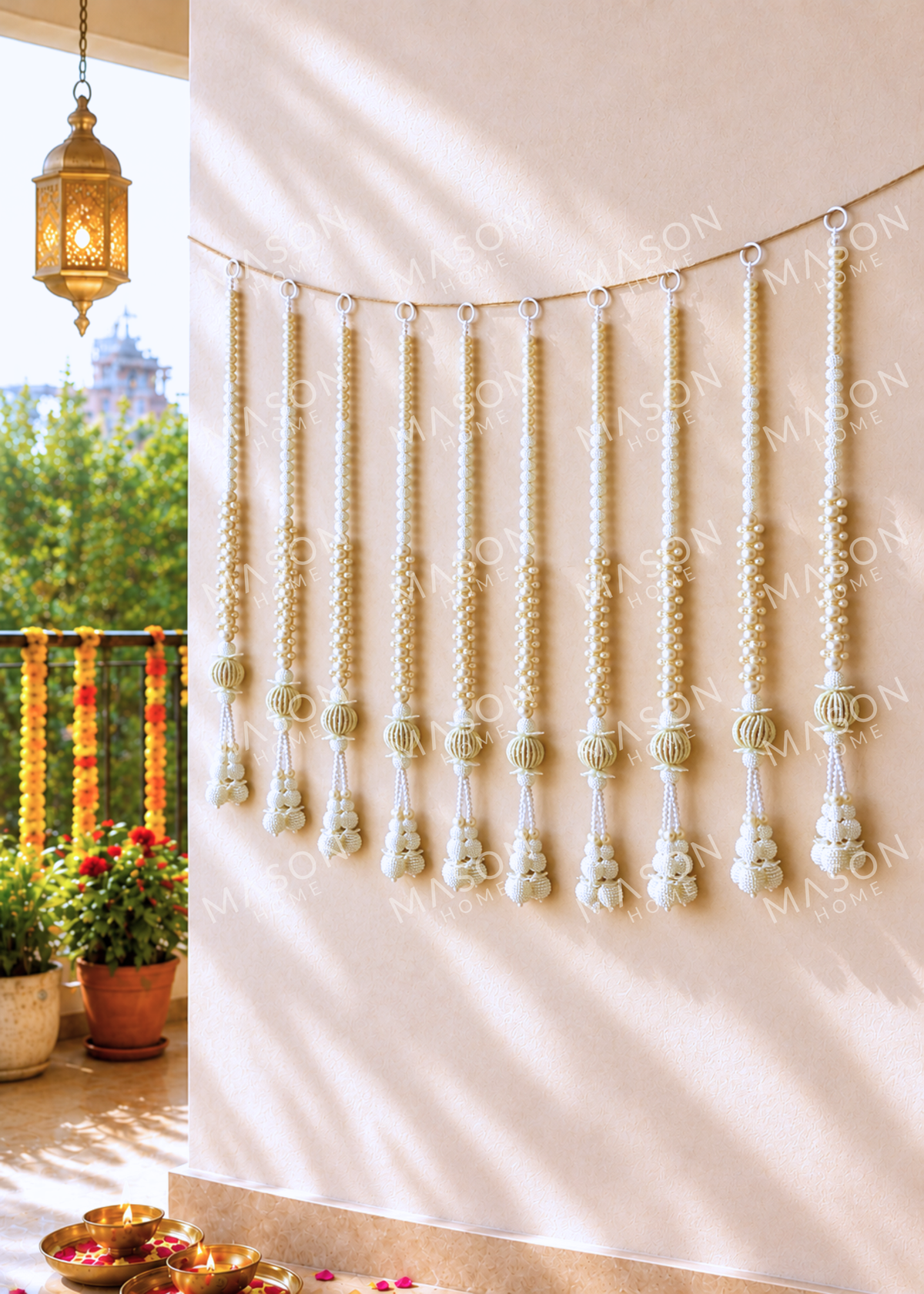 Festive Pearl Hanging - Set of 10
