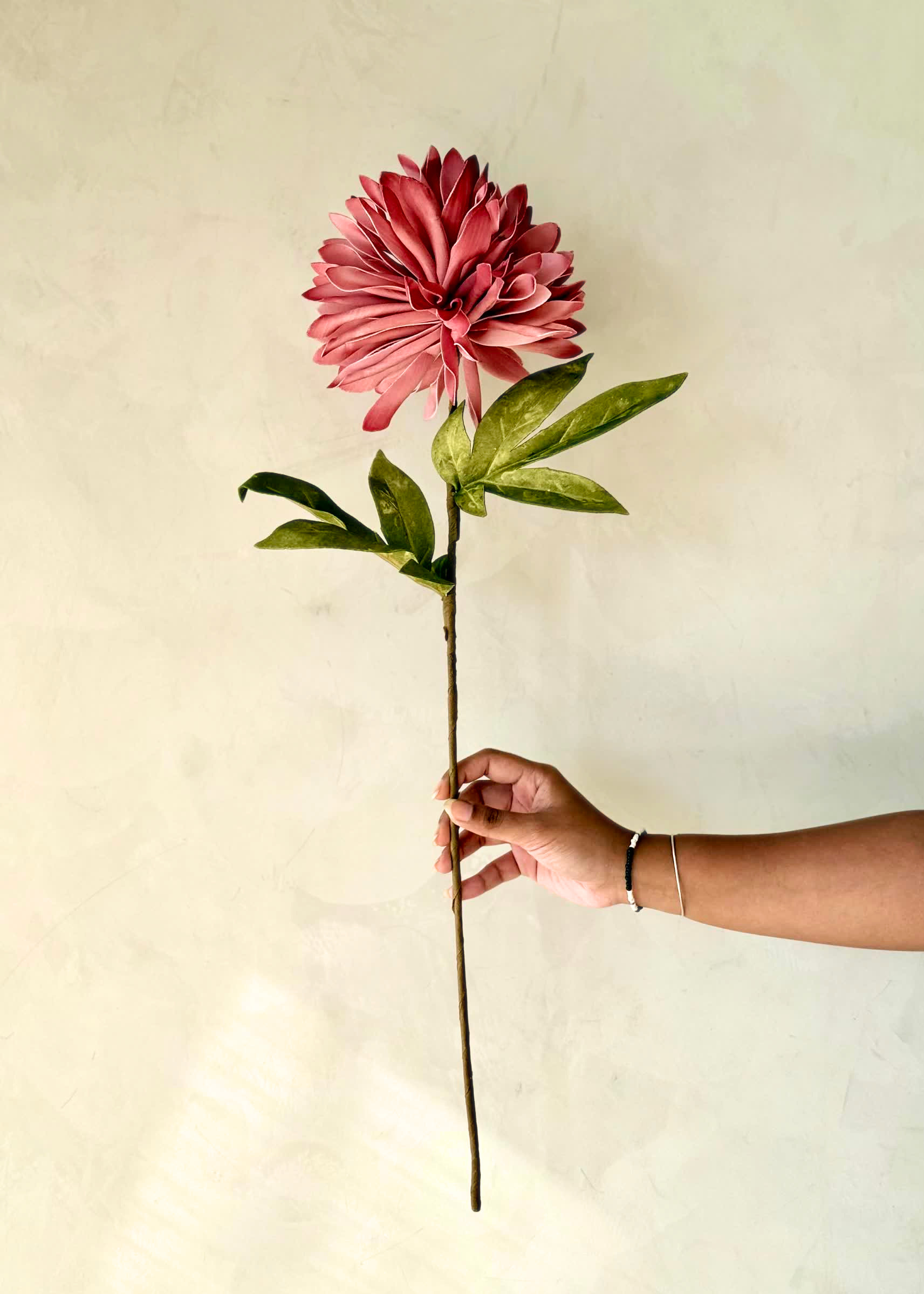 Artificial Dali Dahlia Flower Stem - Pink (One Stem)