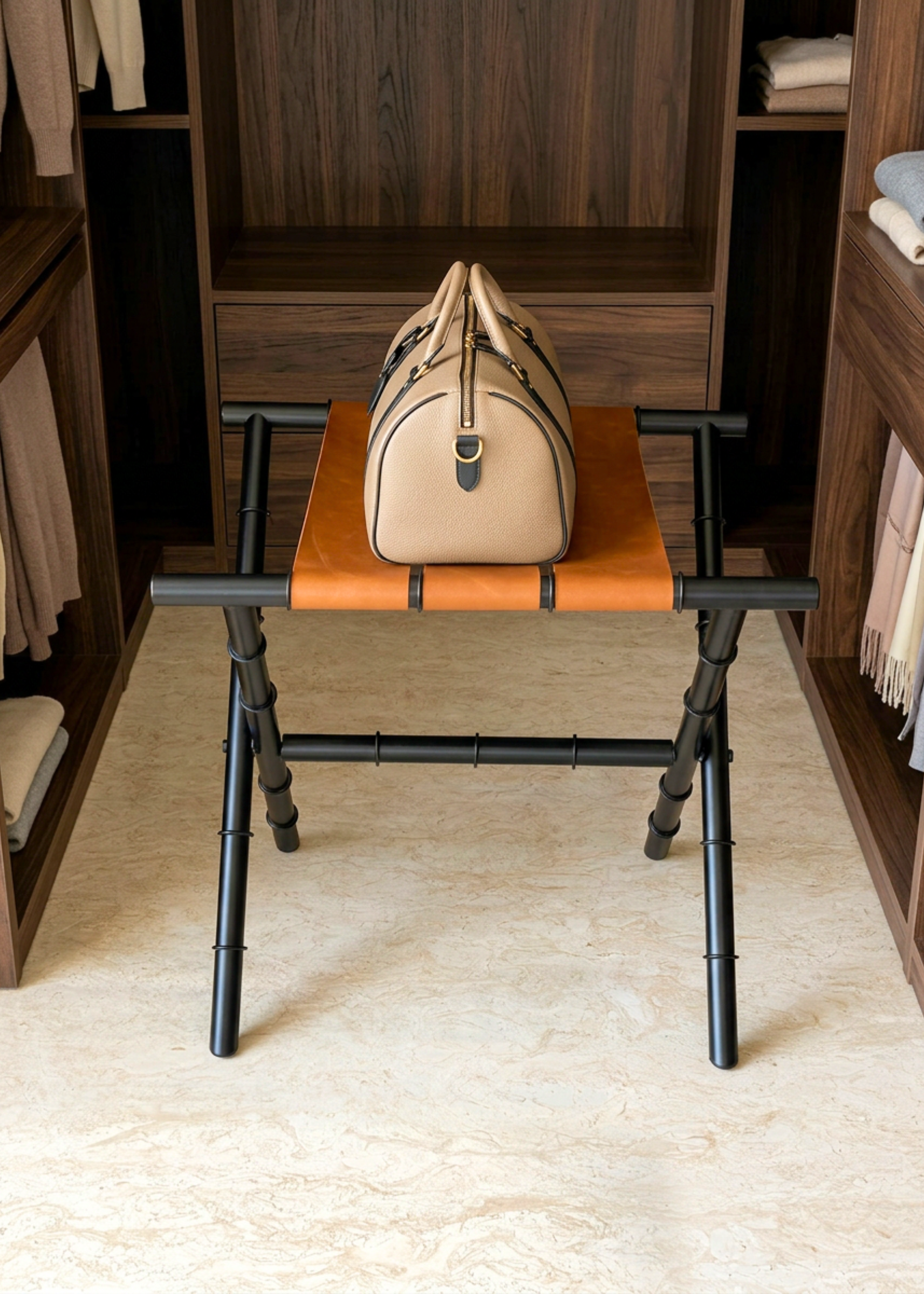 Naples Tan Foldable Luggage Rack