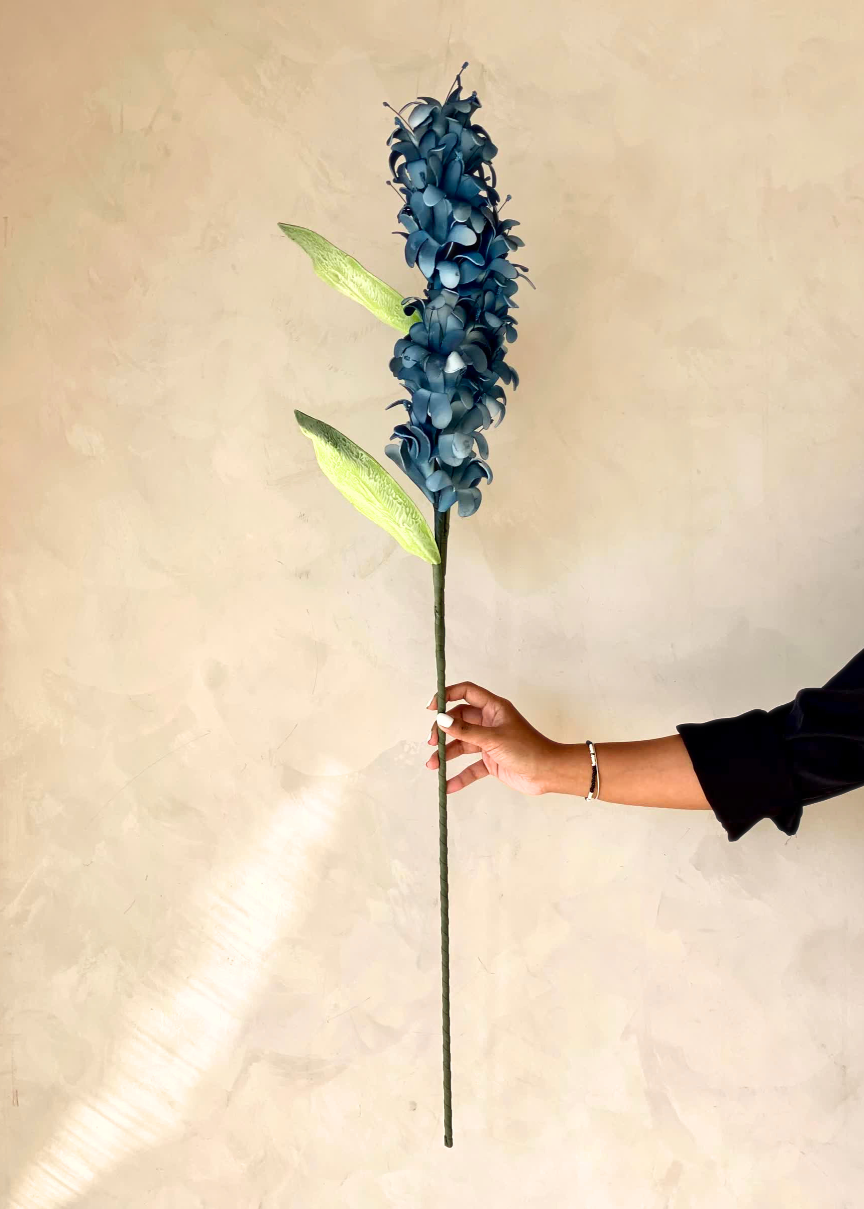 Artificial Madonna Lily Flower Stem - Blue Ombre (One Stem)