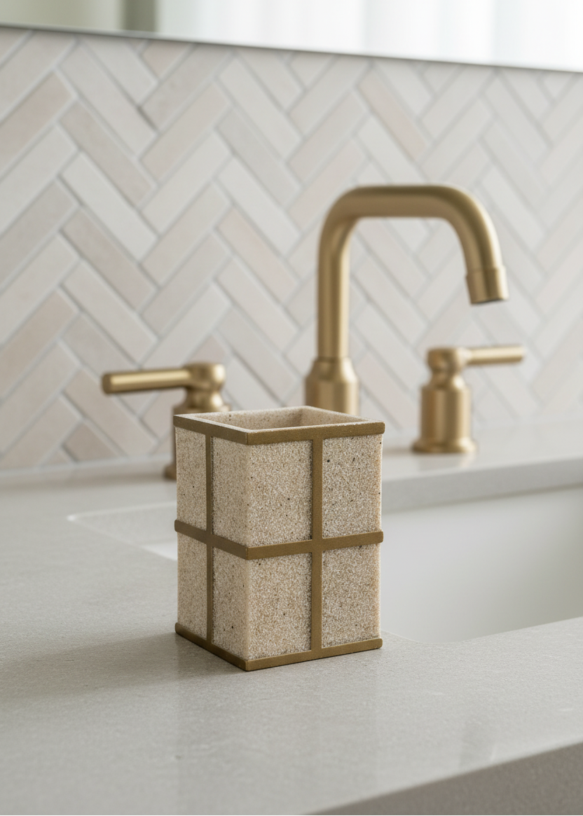 Axia Bathroom Tumbler - Beige