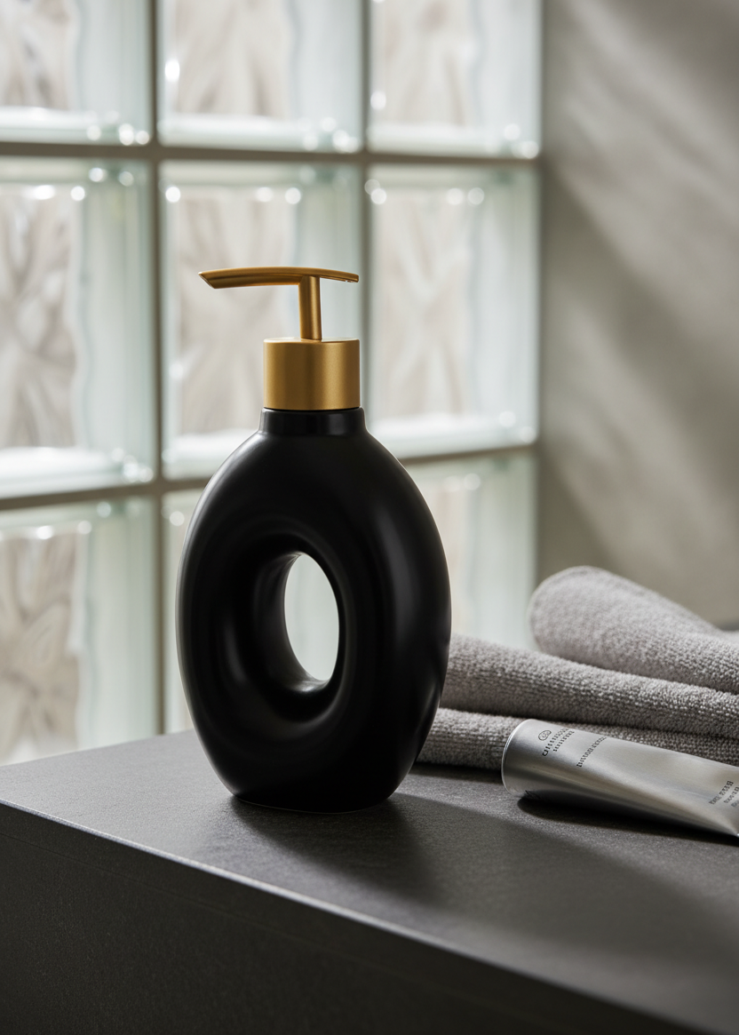 Orb Hollow Bathroom Dispenser - Black