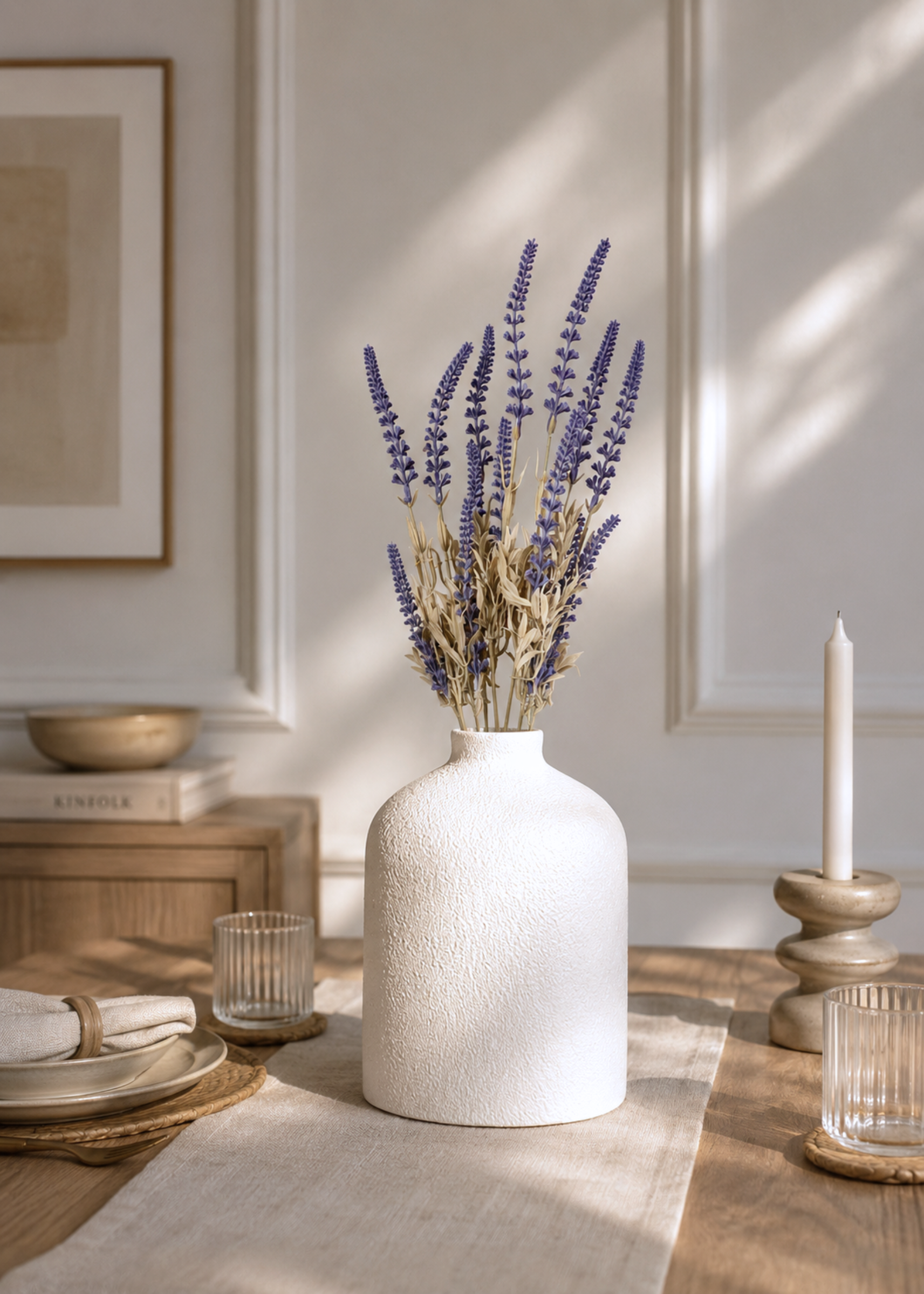 Artificial Country Lavender Bush - Set of 3
