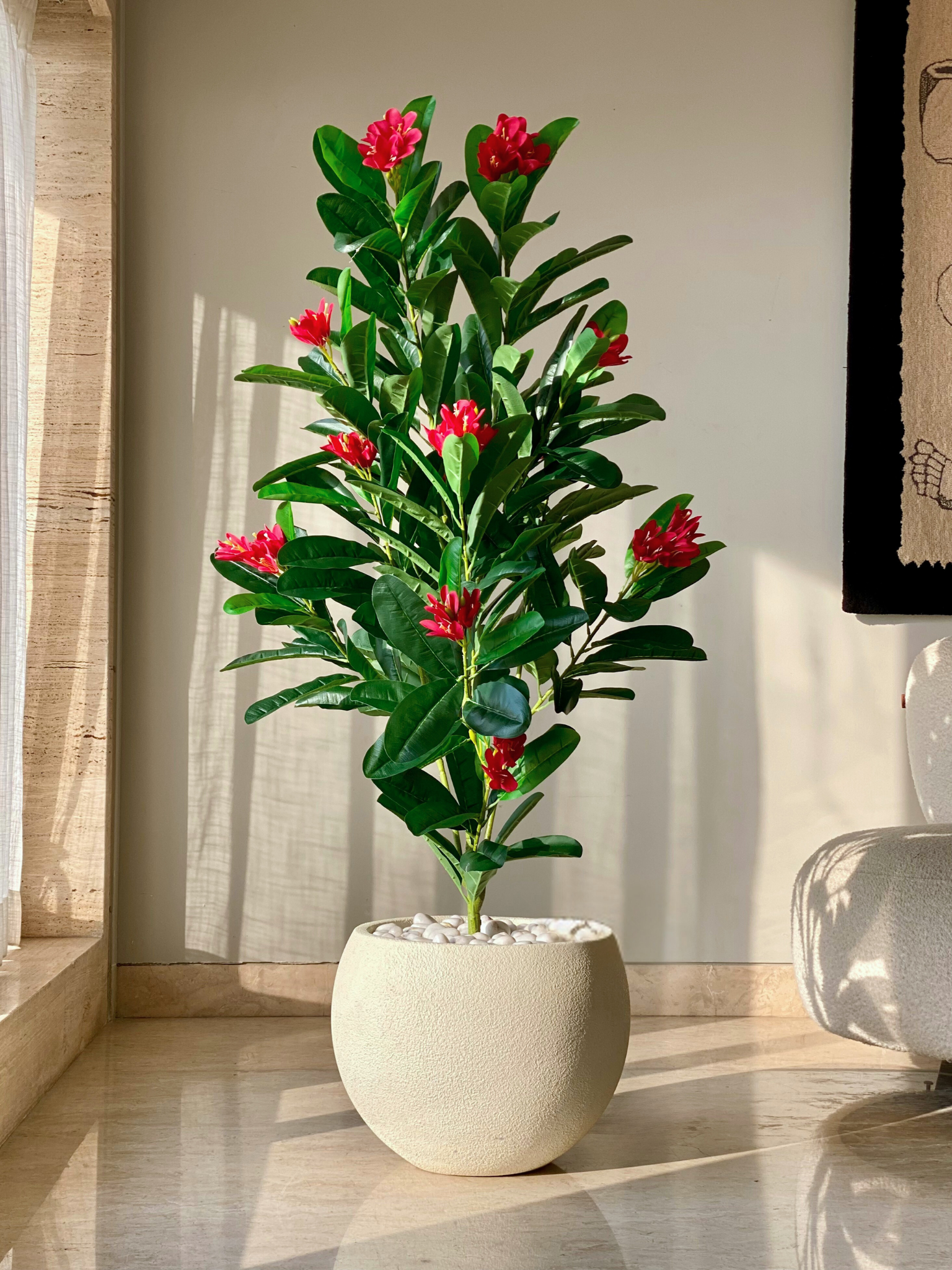 Artificial Ruby Frangipani Plant - 5 Feet