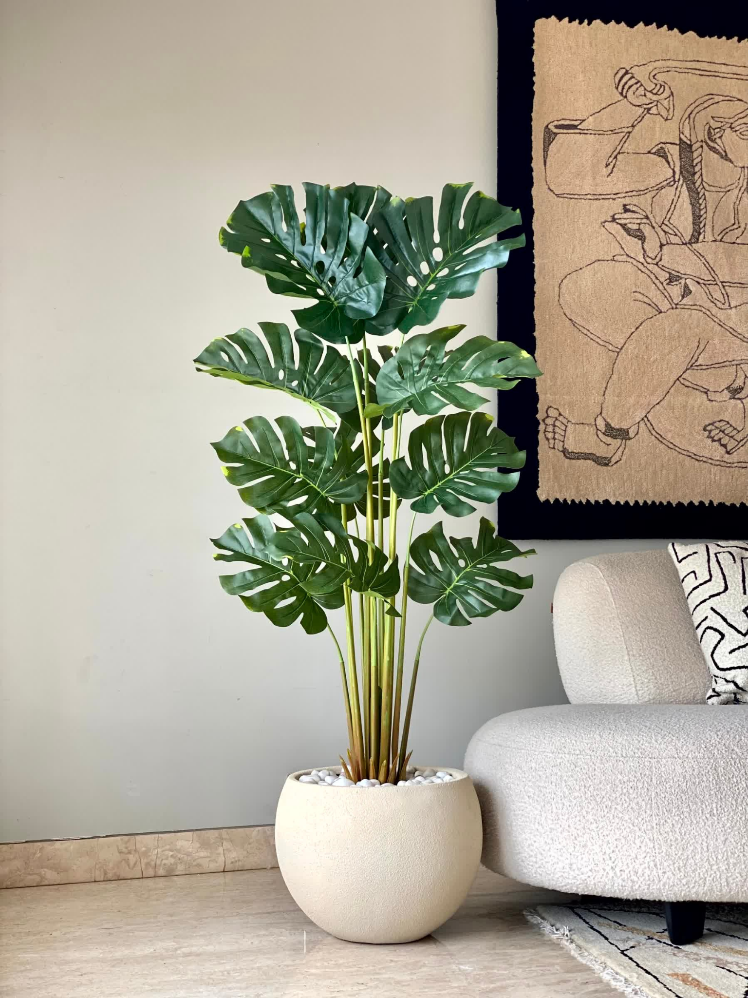 Artificial Evergreen Monstera Plant - 5 Feet