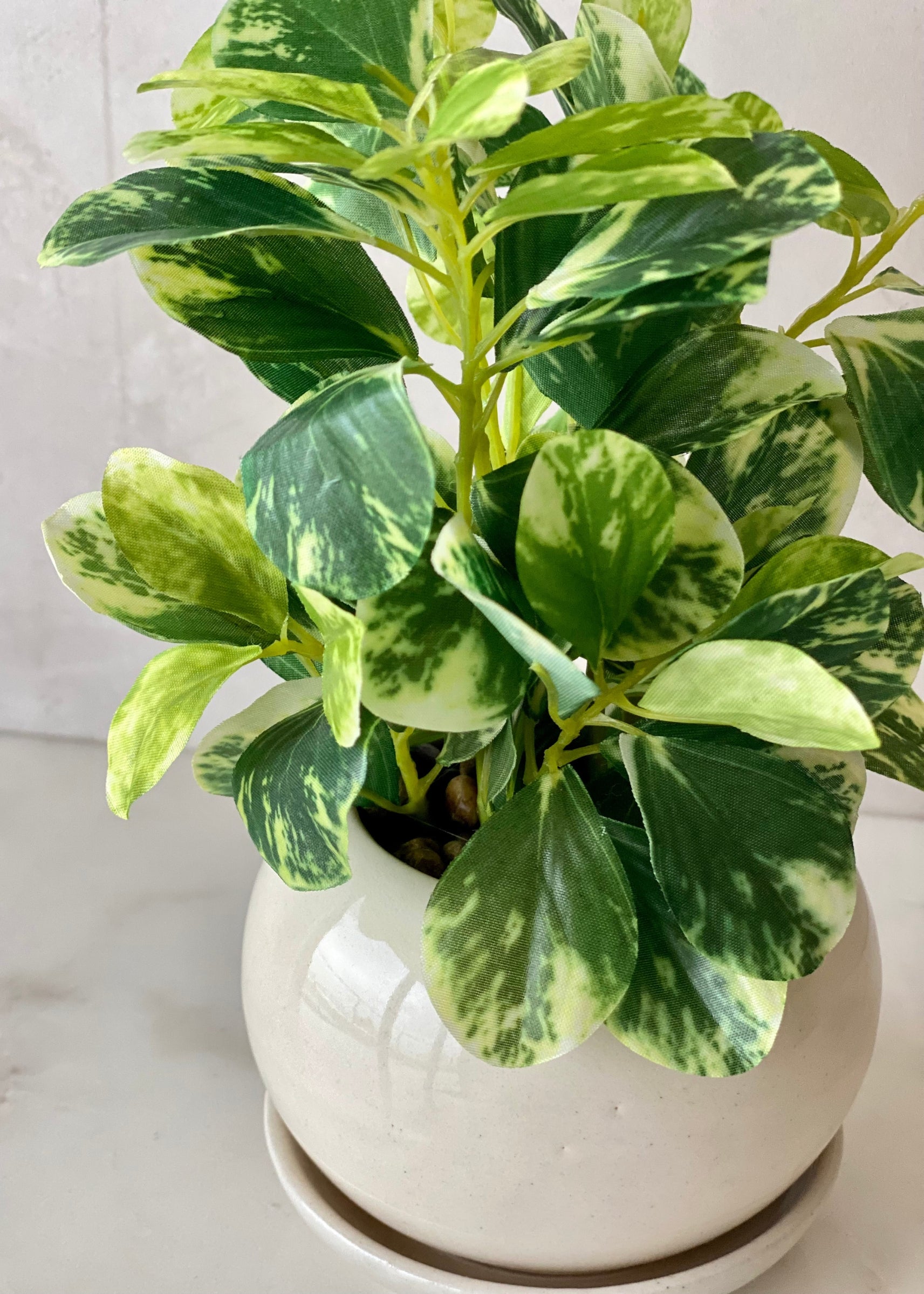 Artificial Variegated Croton Tabletop Plant