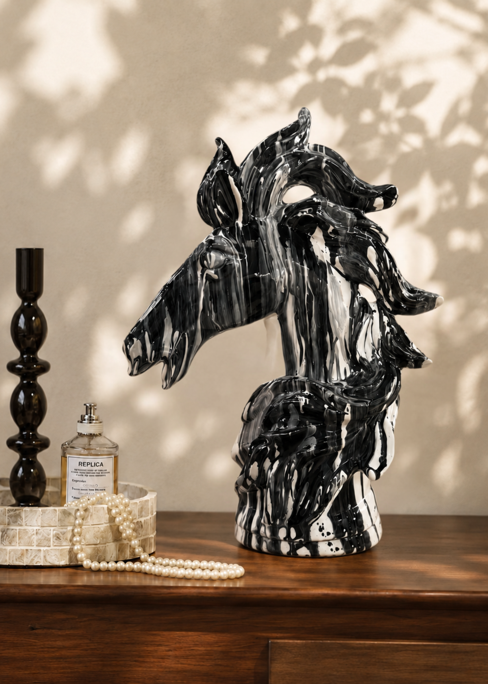 Abstract Horse Artefact - Black & White