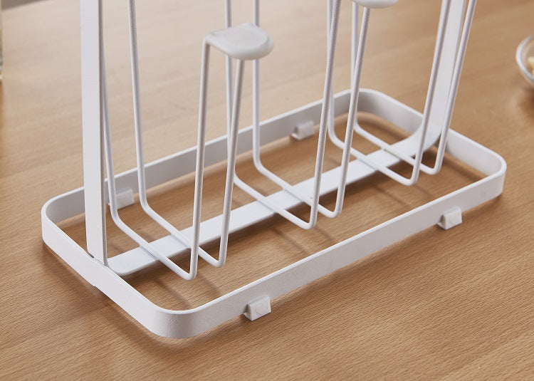Wooden Handle Glass Holder White
