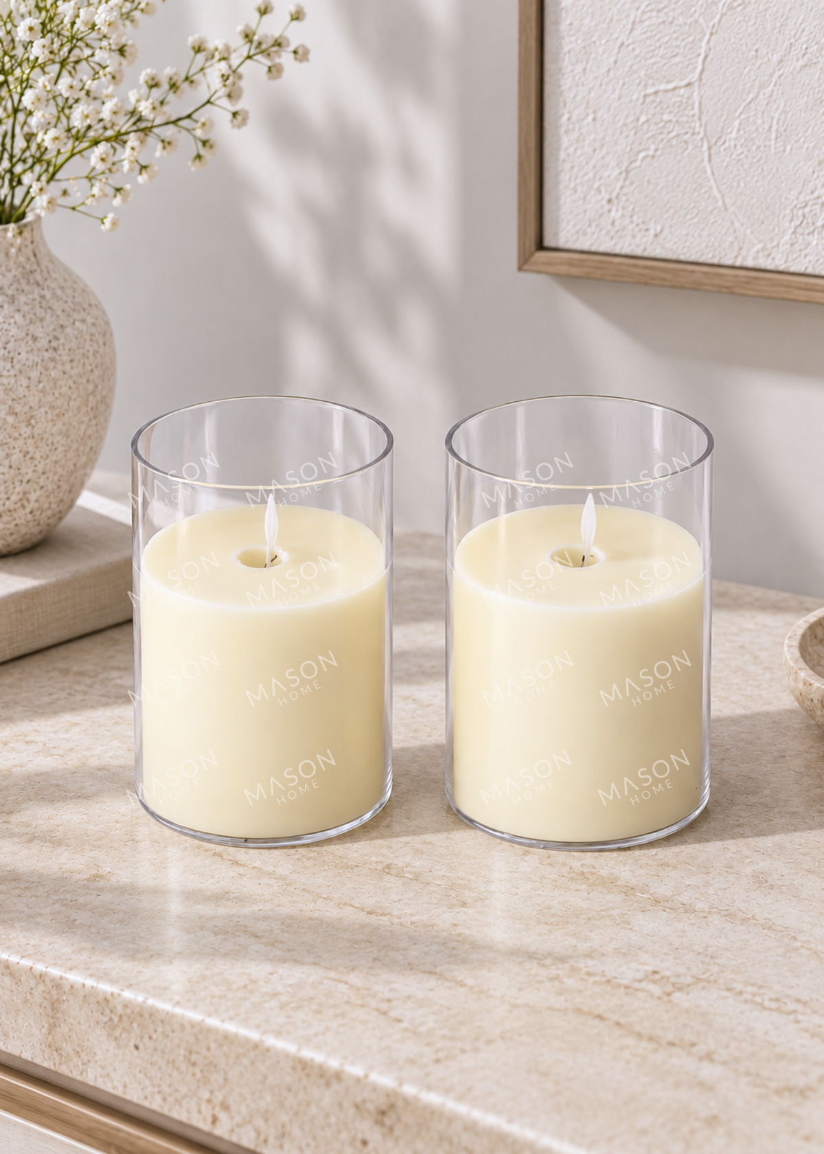 Glow LED Candle - Large (Set 2)