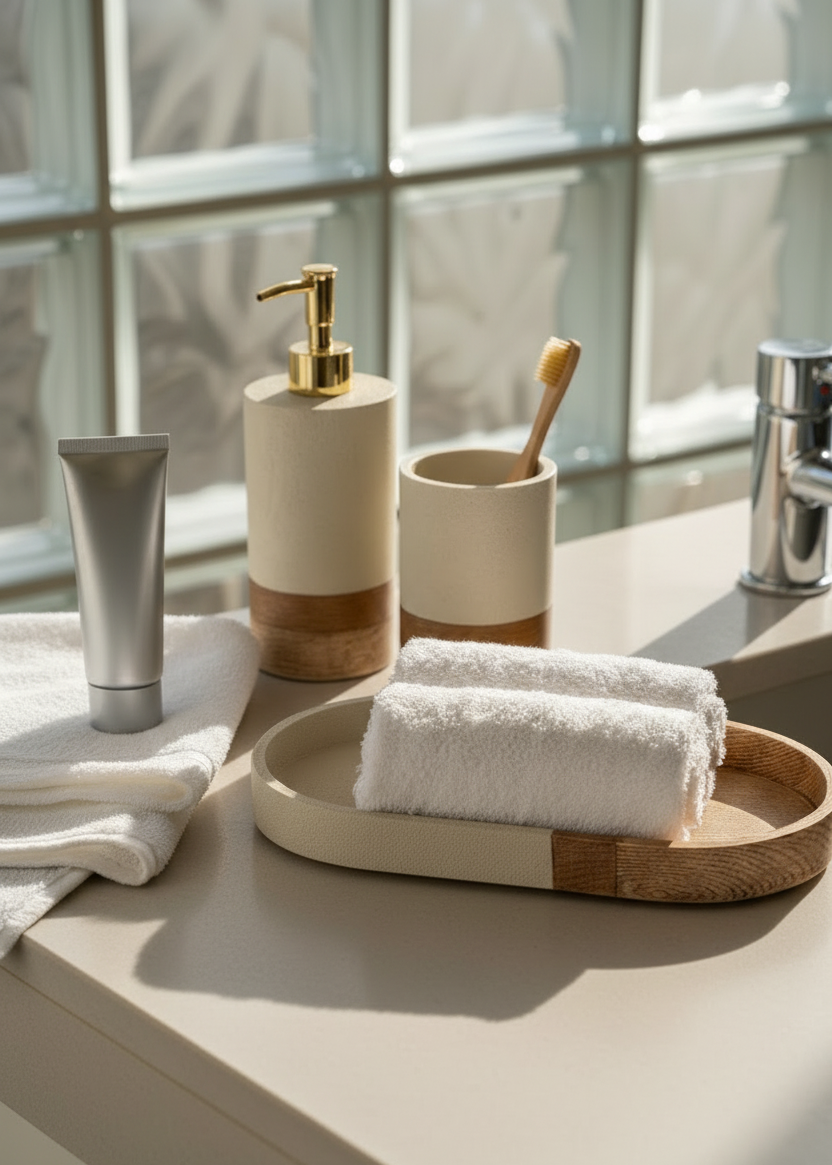 Aurum Dune Bathroom Set - Set of 3 (Beige)