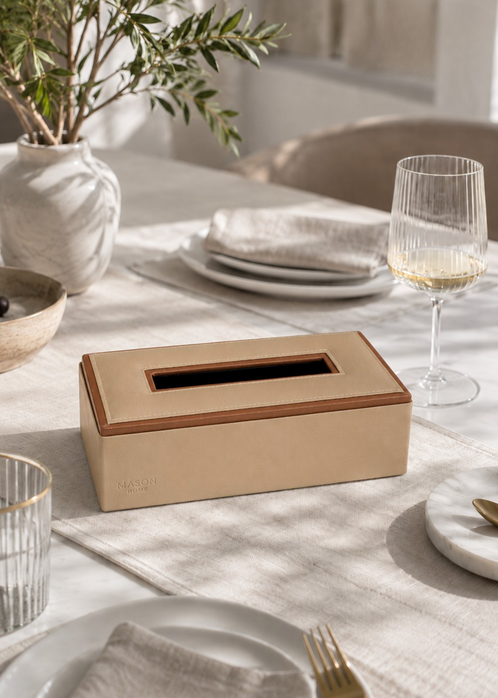 Naples Taupe Tissue Box