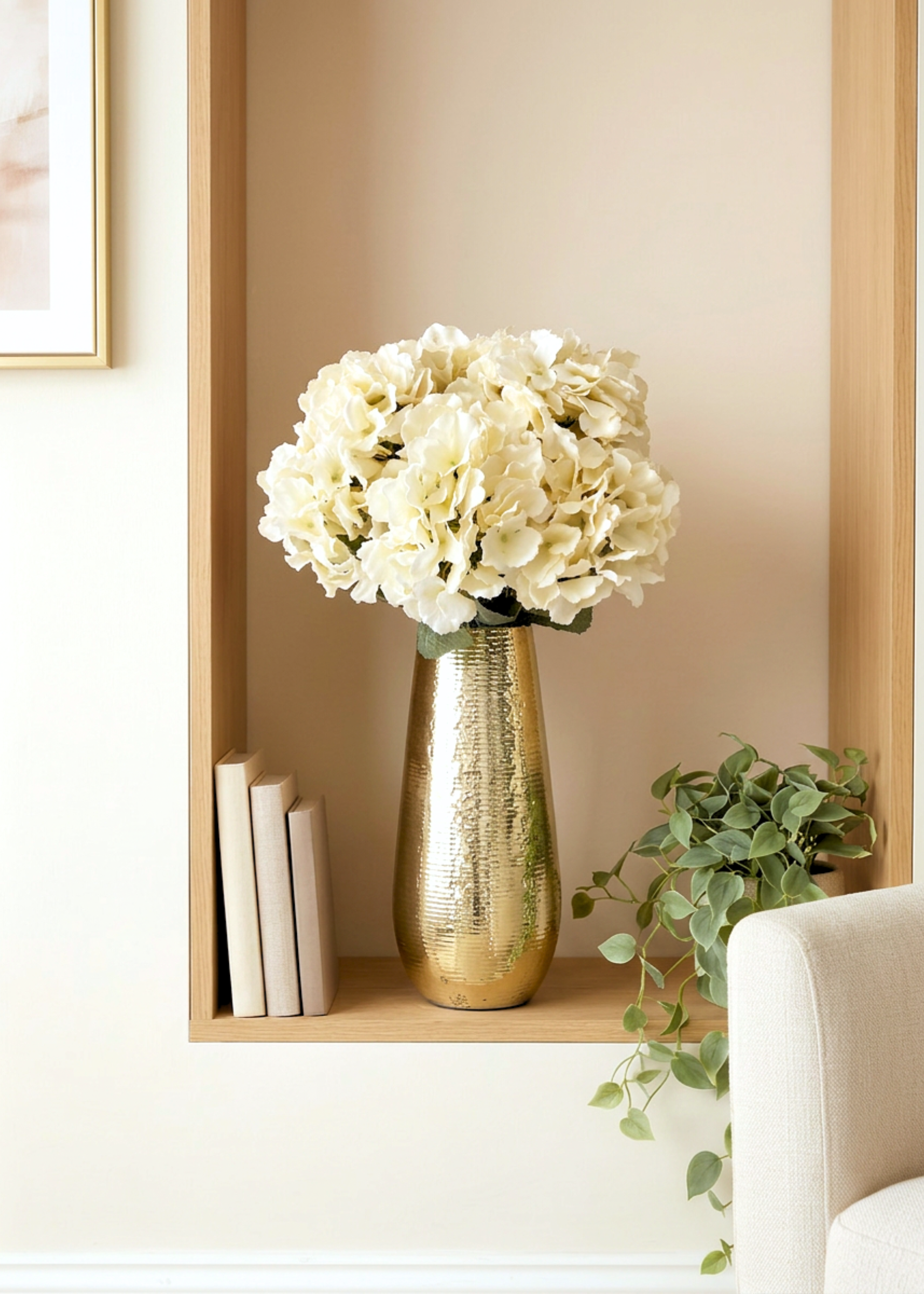Artificial Hydrangea Flower White - Set of 2