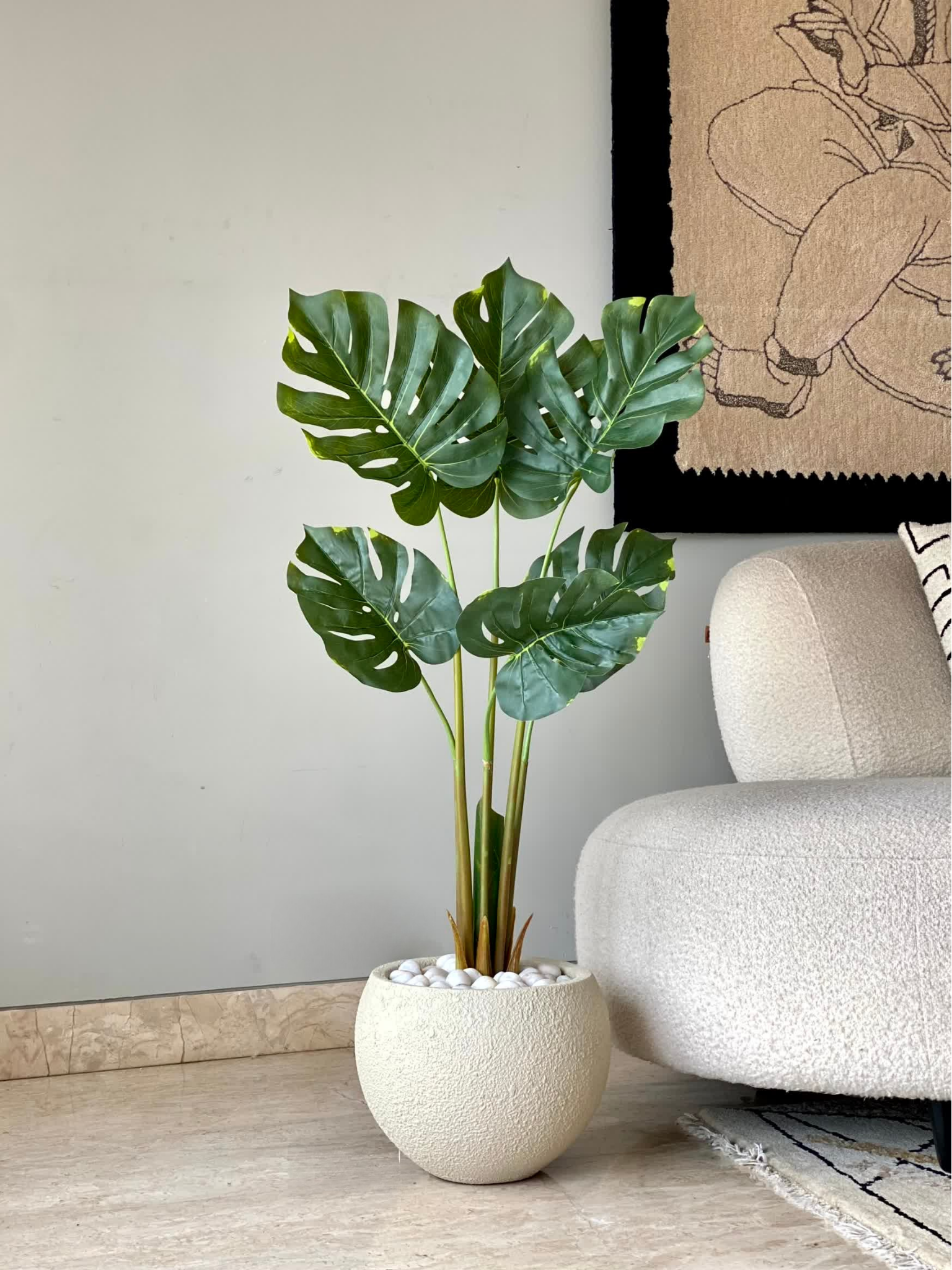 Artificial Evergreen Monstera Plant - 3.5 Feet