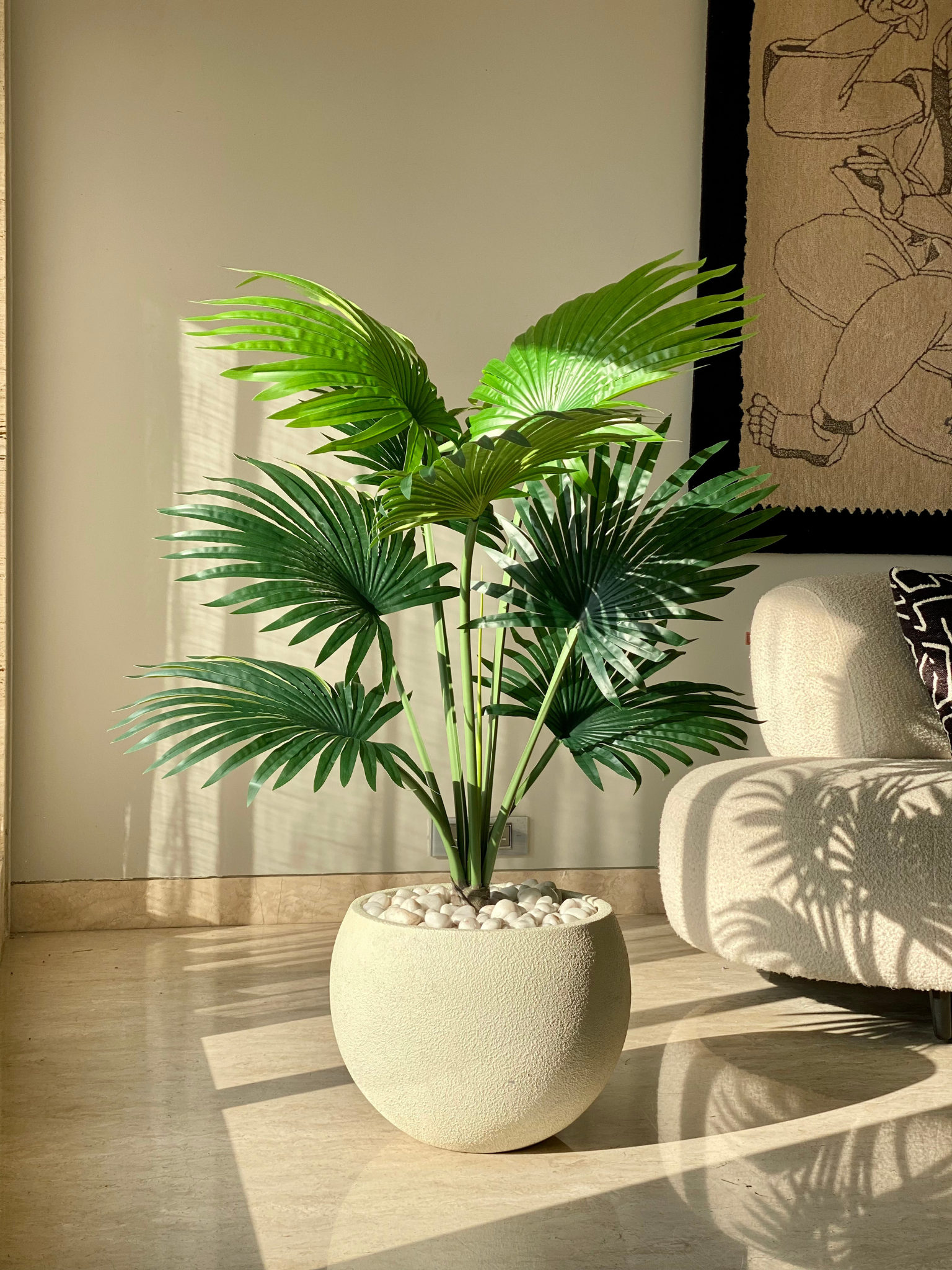 Artificial Fan Palm Plant - 4 Feet