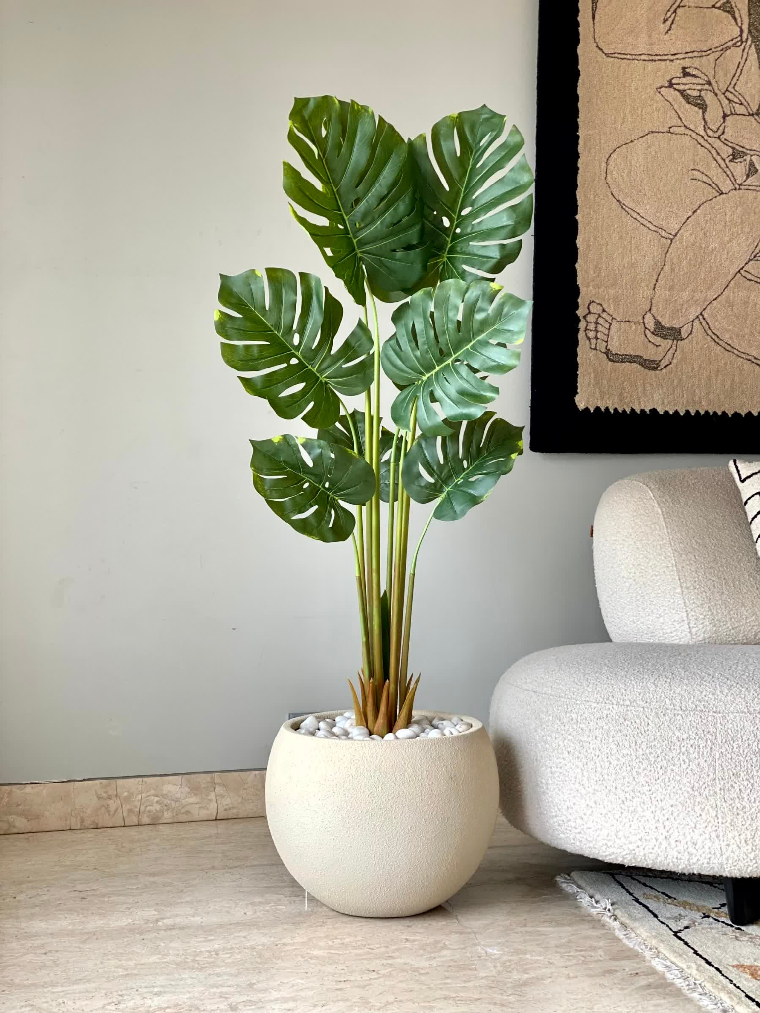 Artificial Evergreen Monstera Plant - 4.5 Feet