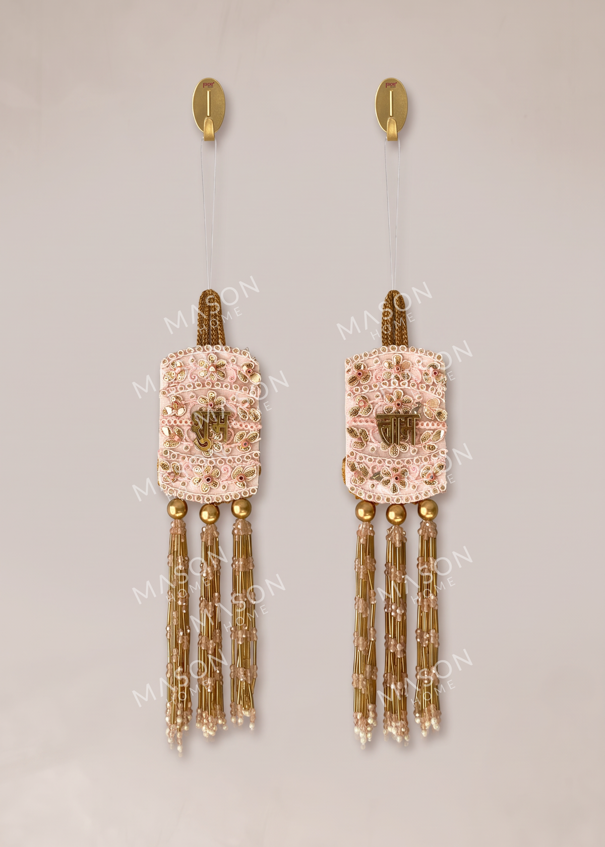 Festive Golden Pearl Shubh Labh - Set of 2