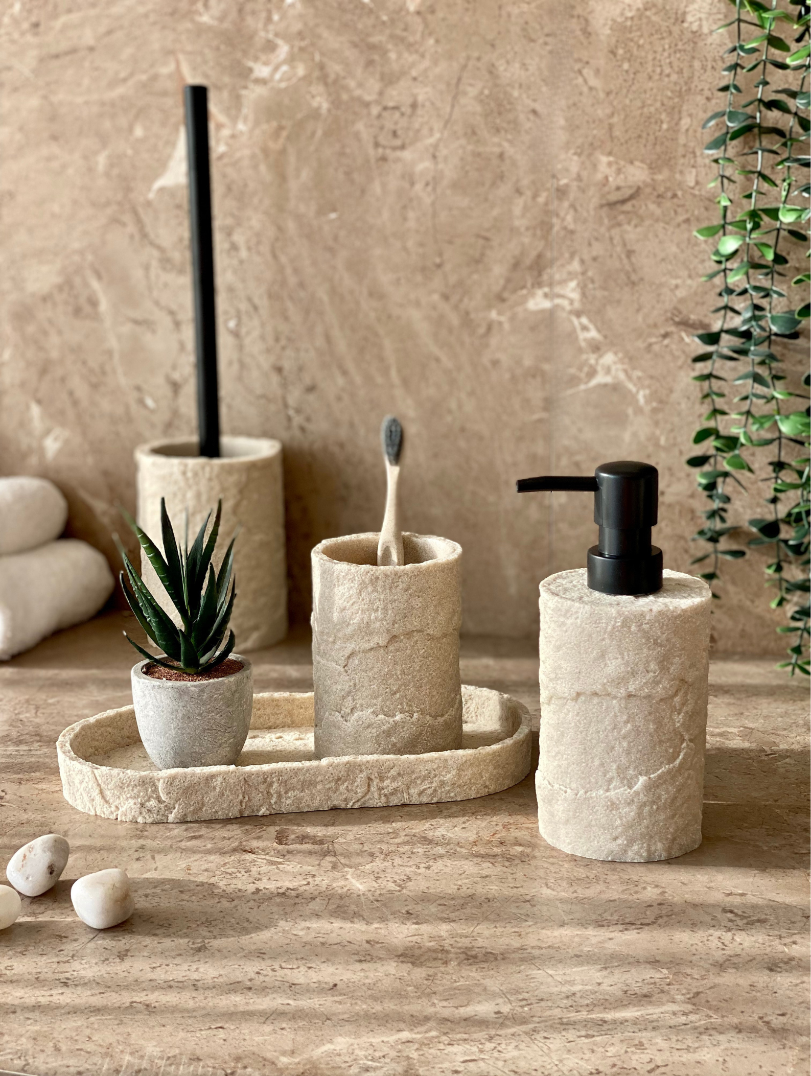 Fossil Bathroom Set - Beige (Set of 3)