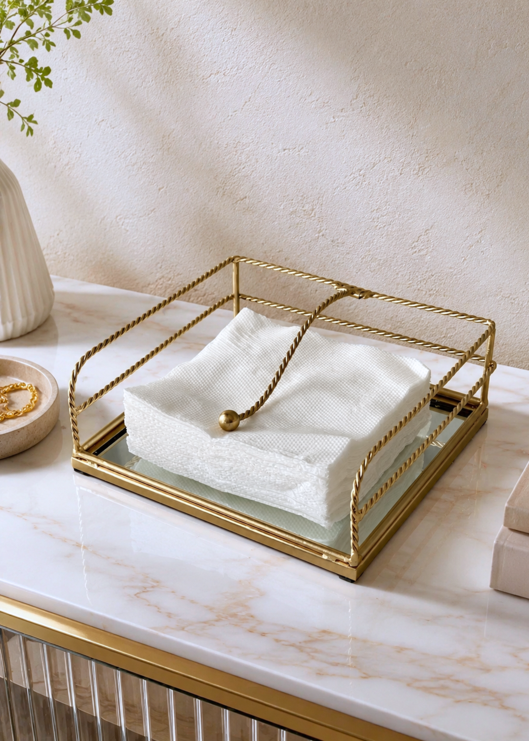 Braided Gold Tisue Holder