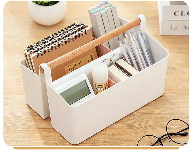 Storage Caddy with Adjustable Dividers - Pink