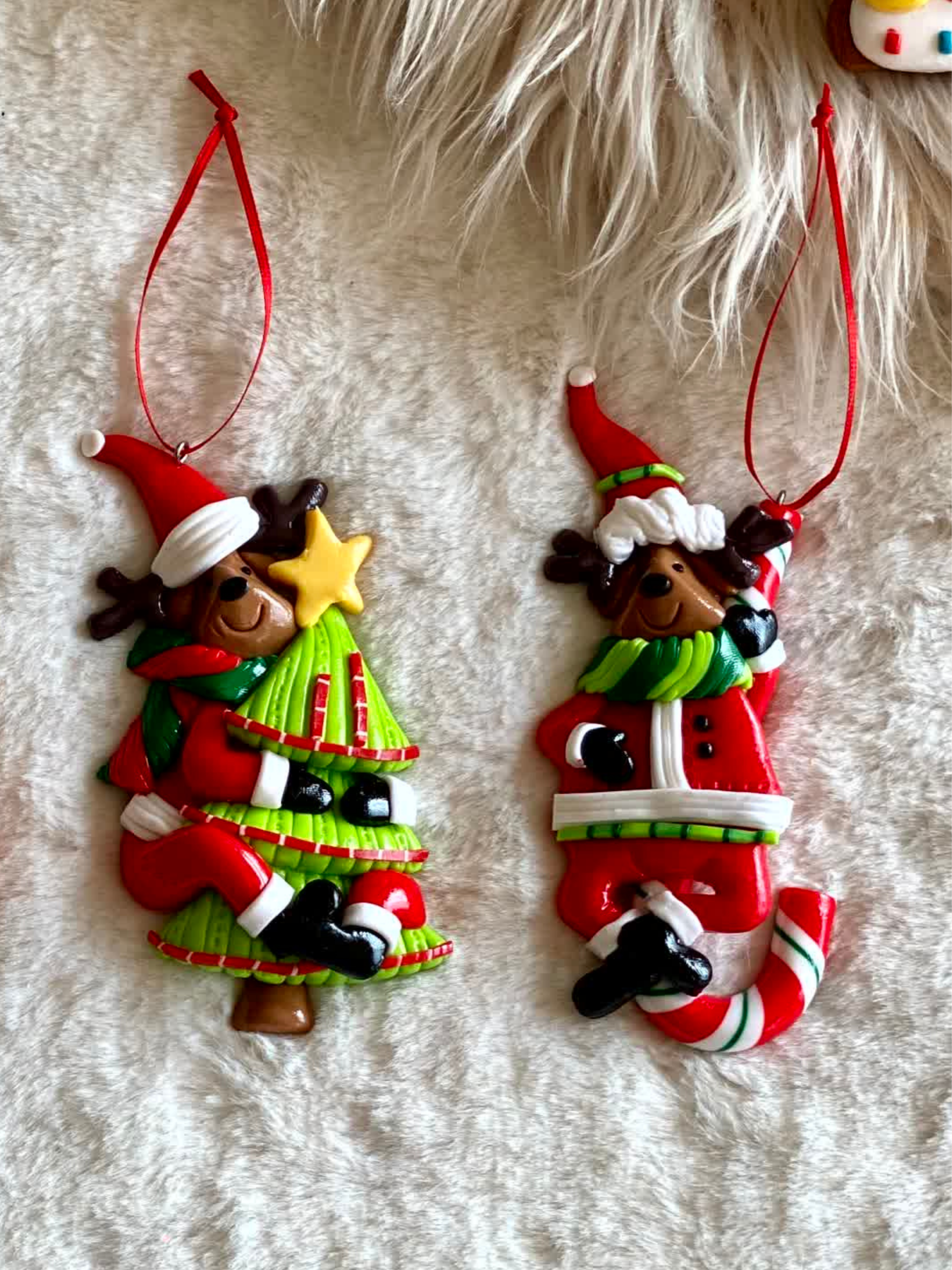 Christmas Jolly Deer Hanging - Set of 2