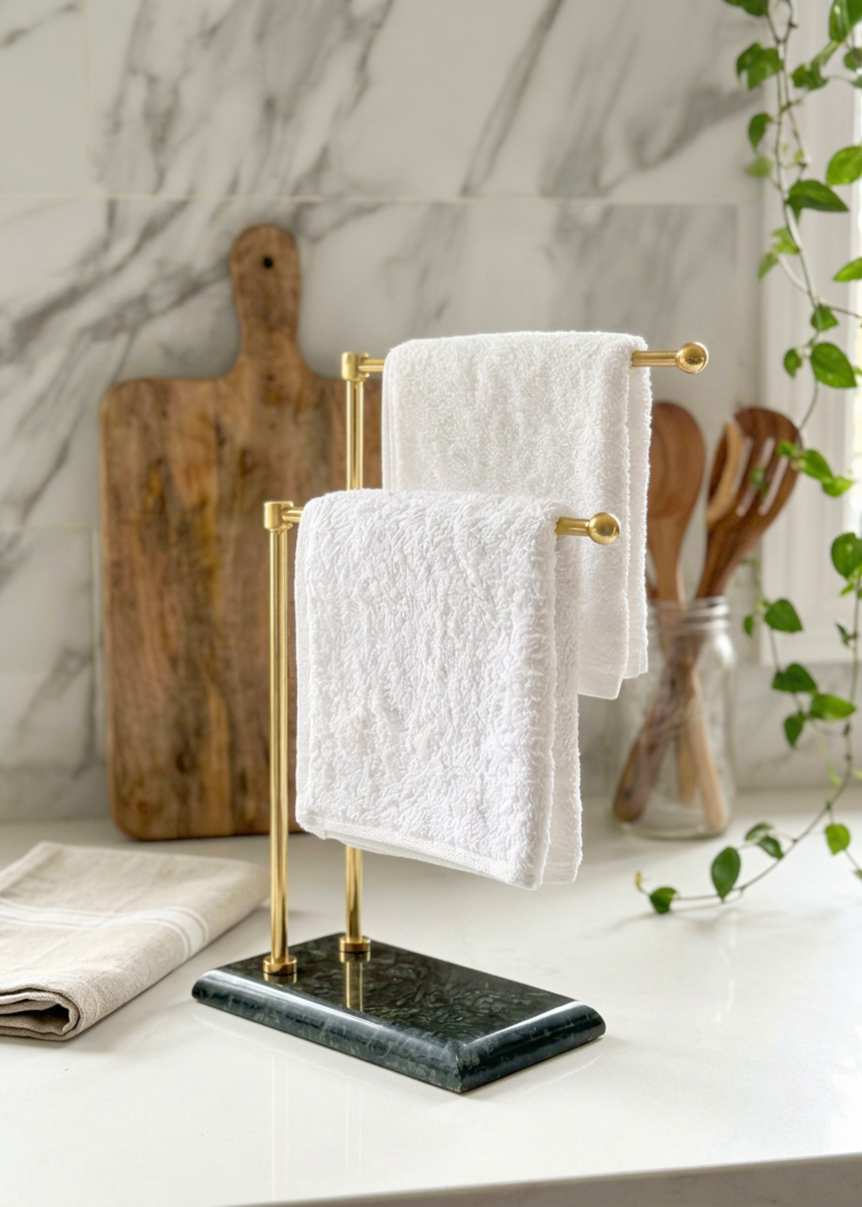 Melrose Hand Towel Stand - Black & Gold