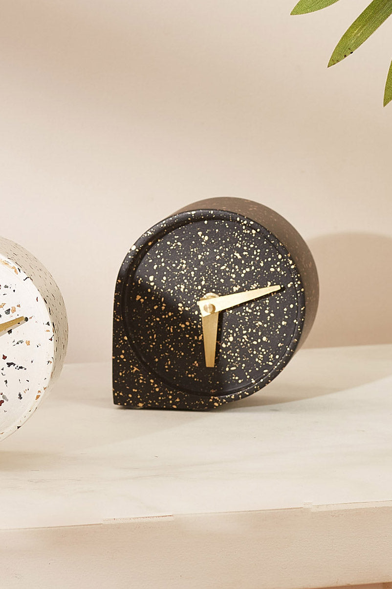 Nordic Black Terrazzo Table Clock