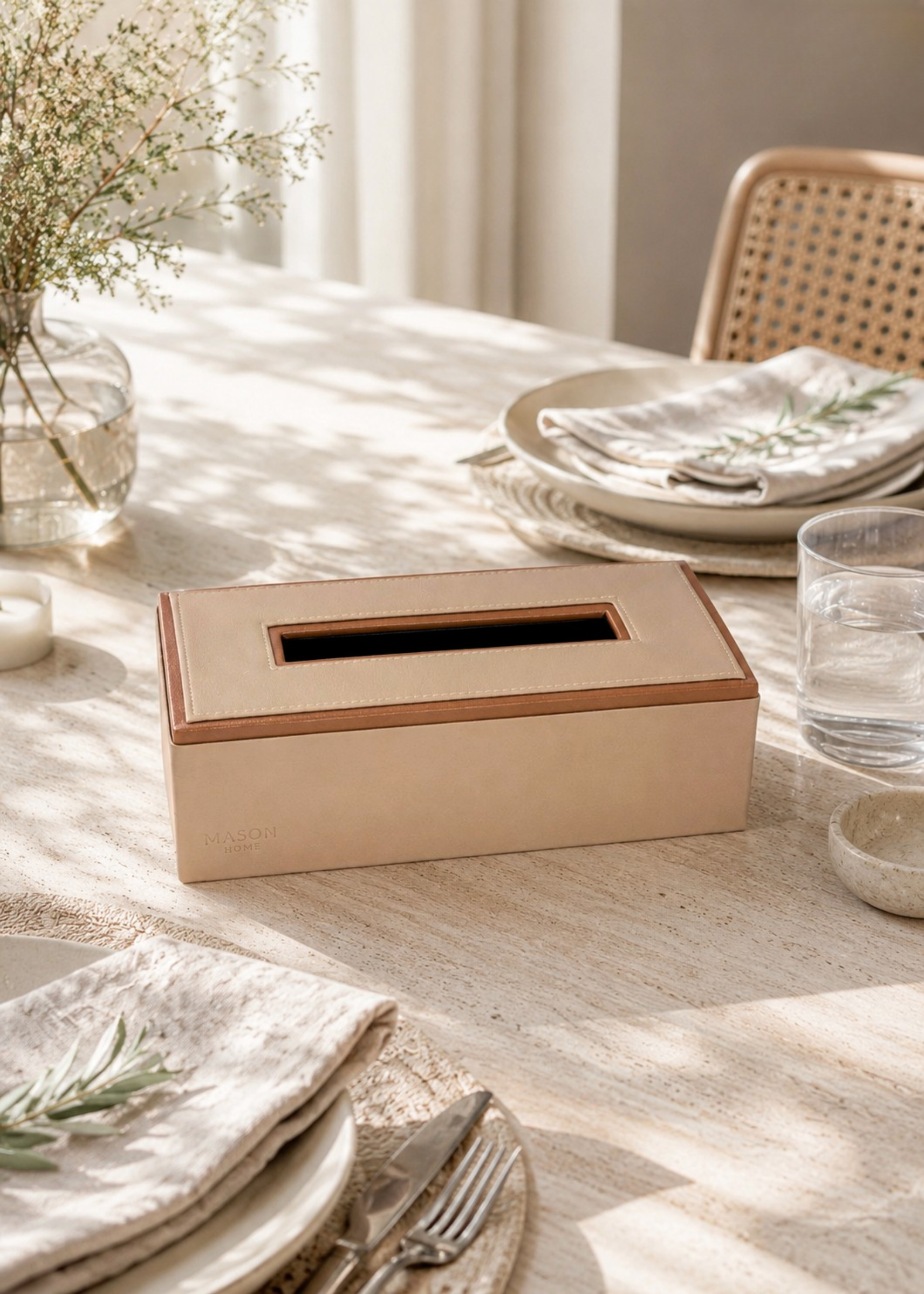Naples Taupe Tissue Box