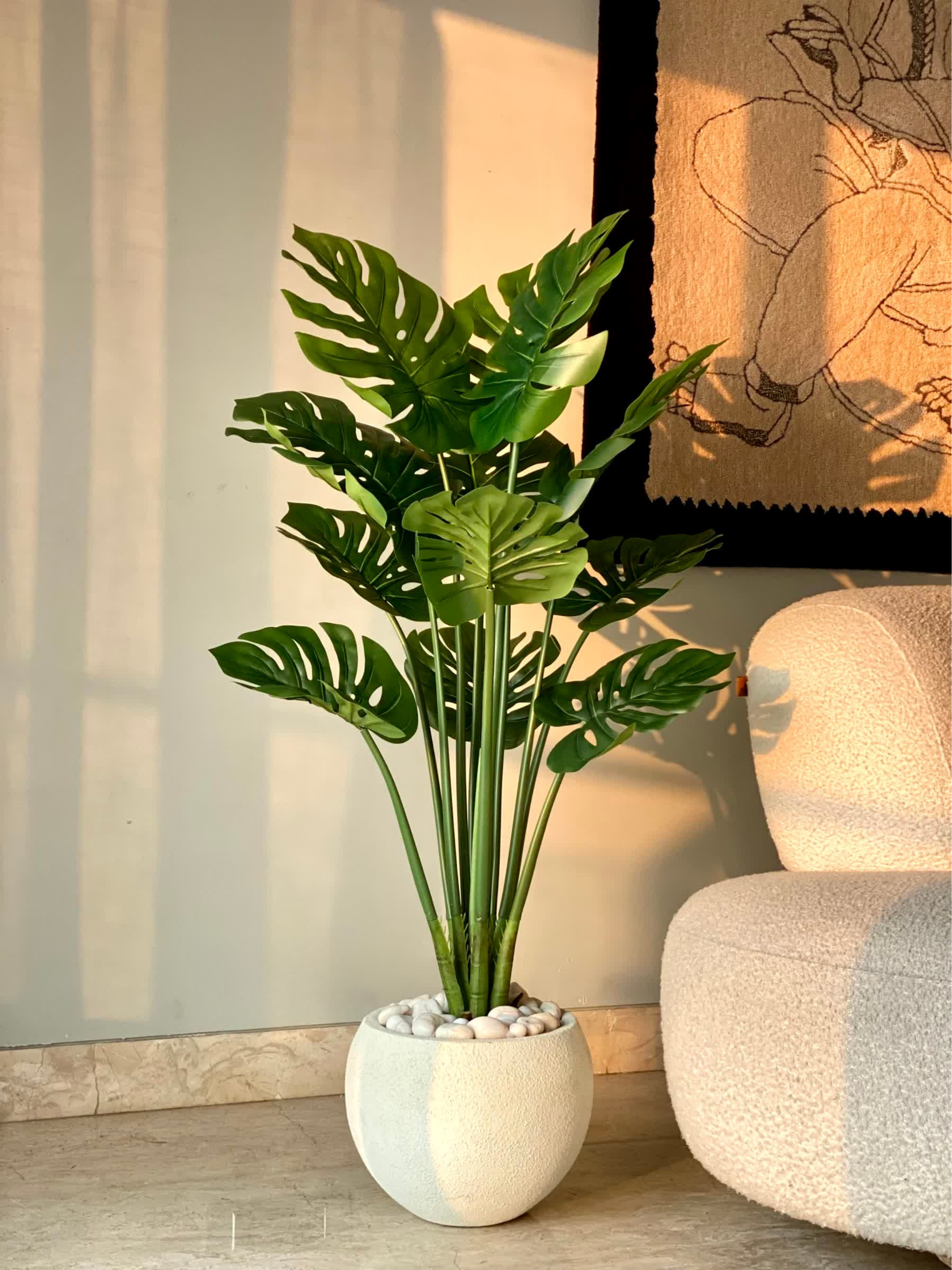 Artificial Tropical Monstera Plant - 4 Feet