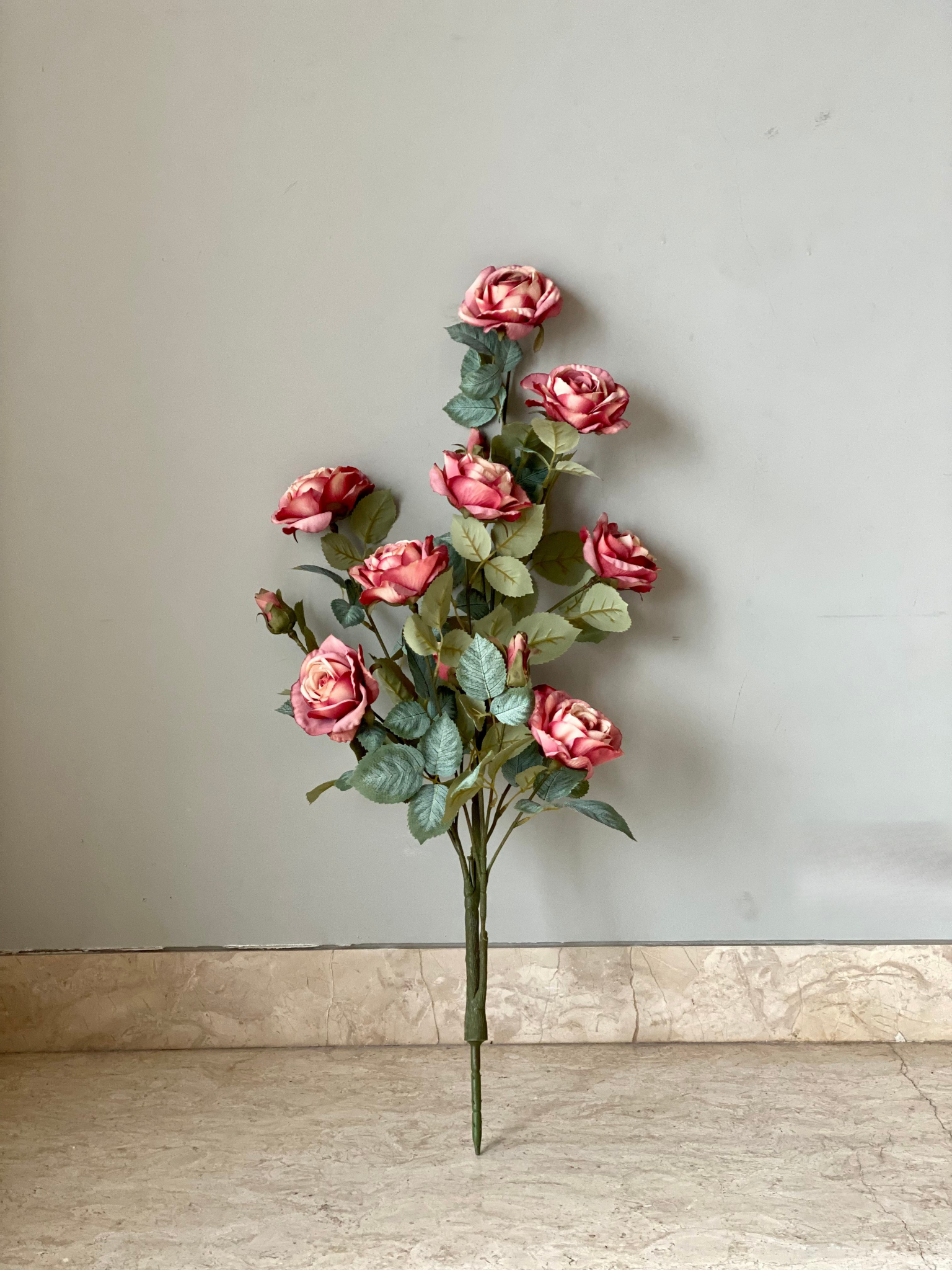 Artificial Autumn Rose Plant - 3 Feet