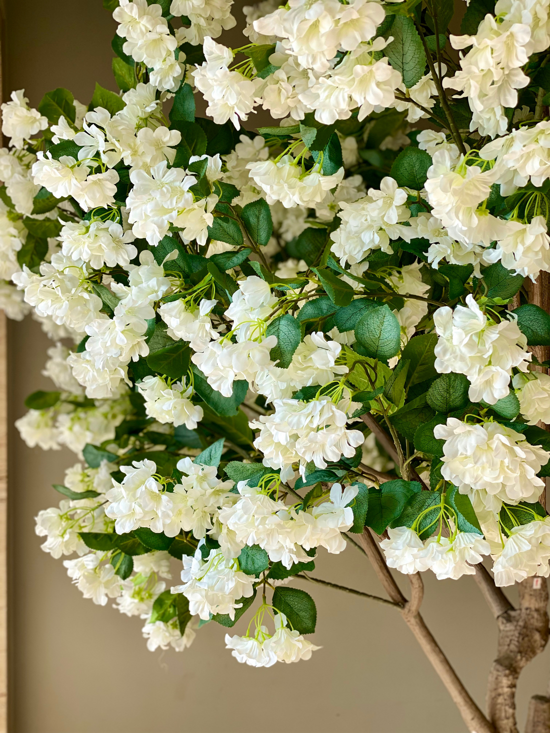 Artificial White Blossom Plant - 8 Feet