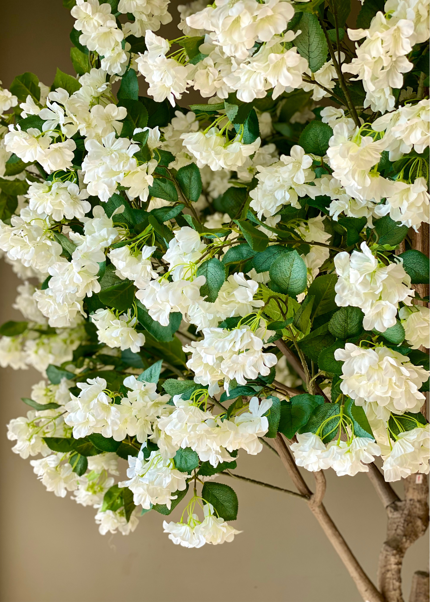 Artificial White Blossom Plant - 8 Feet