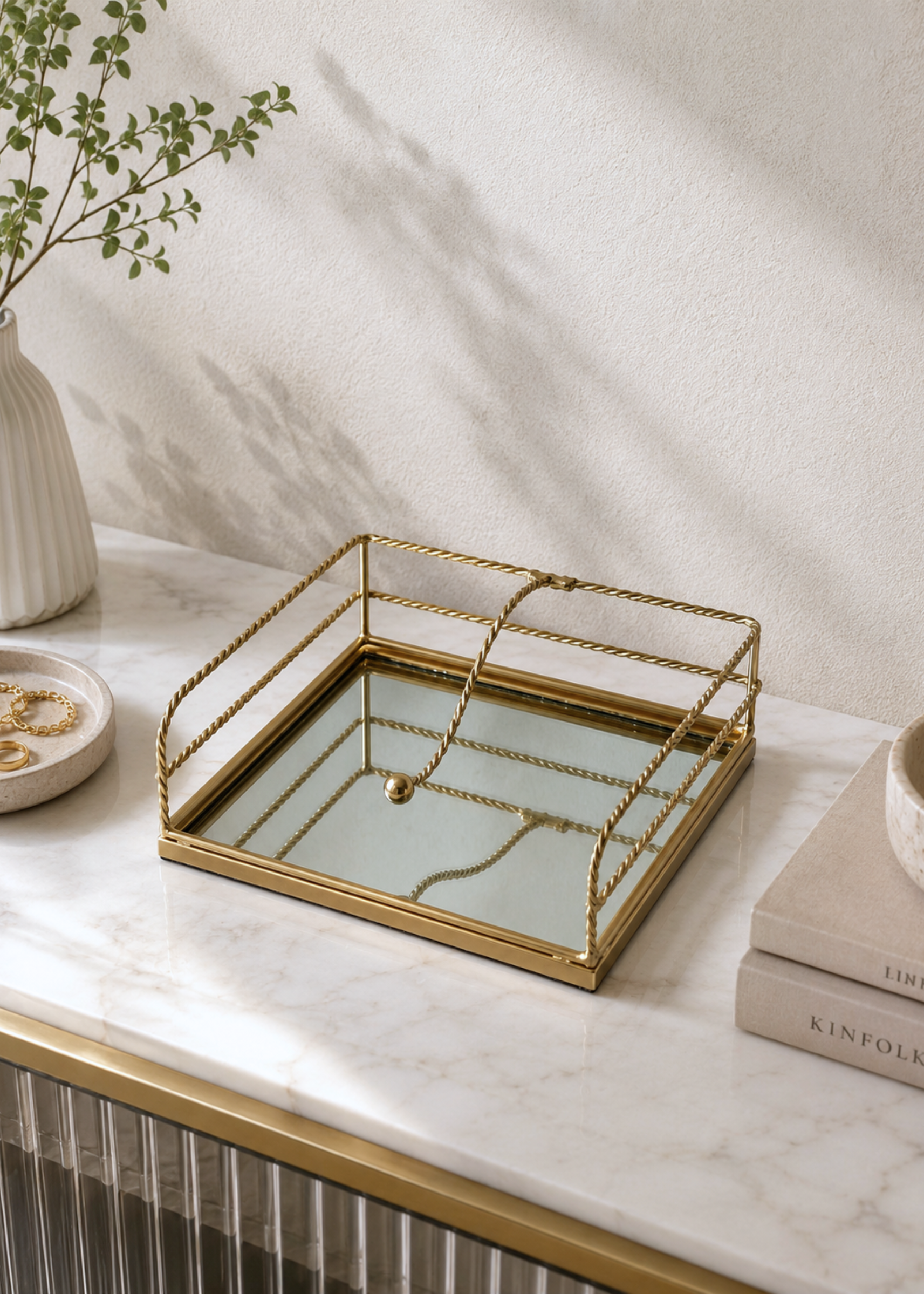 Braided Gold Tisue Holder