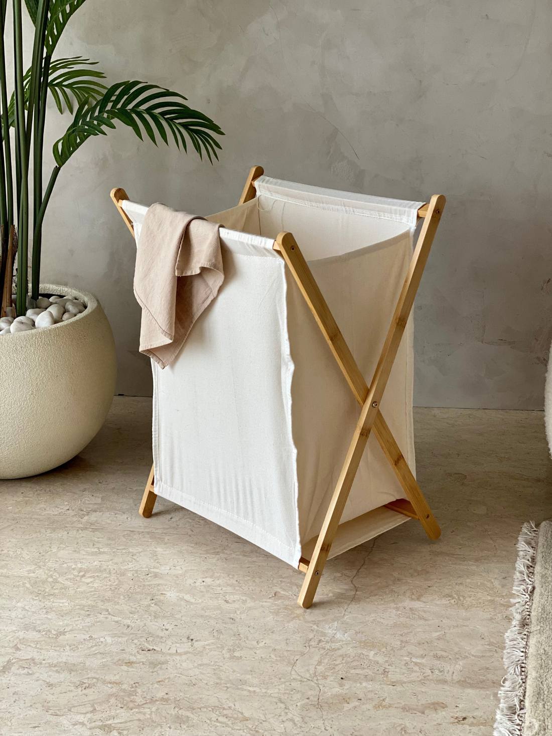 Ermina Foldable Laundry Basket - White