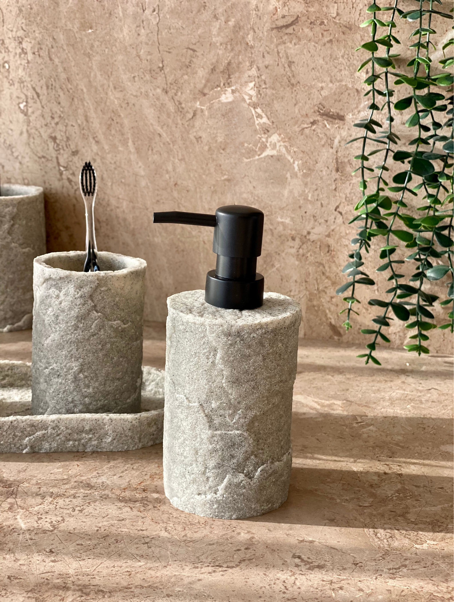 Fossil Bathroom Set - Light Grey (Set of 3)