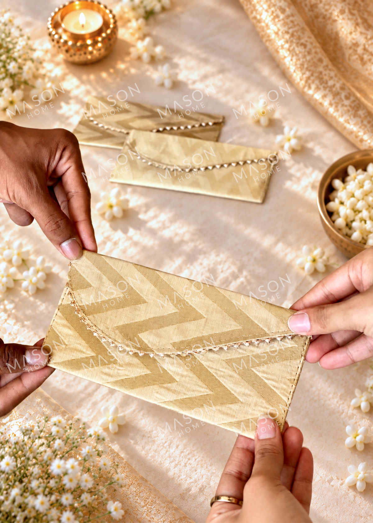 Festive Evara Envelope Beige - Set of 5