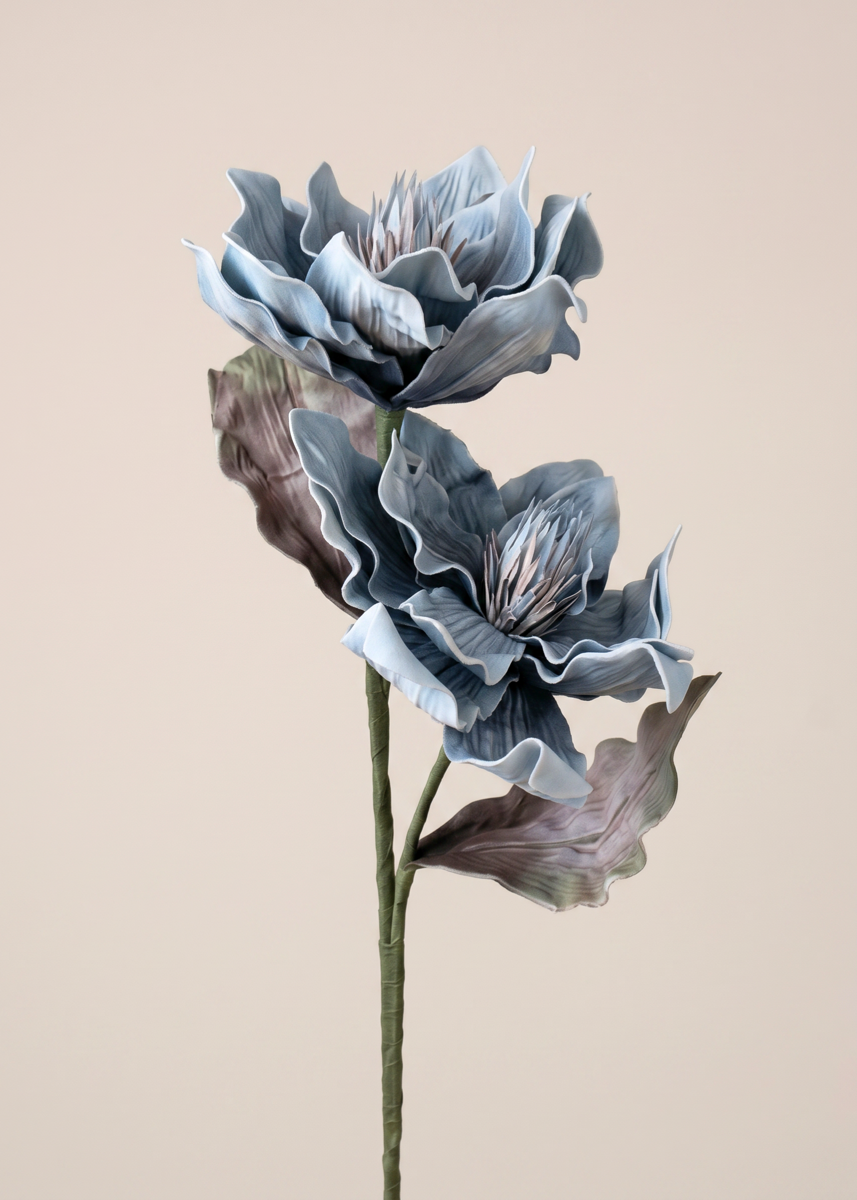 Artificial Dahlia Flower Stem - Blue Ombre (One Stem)