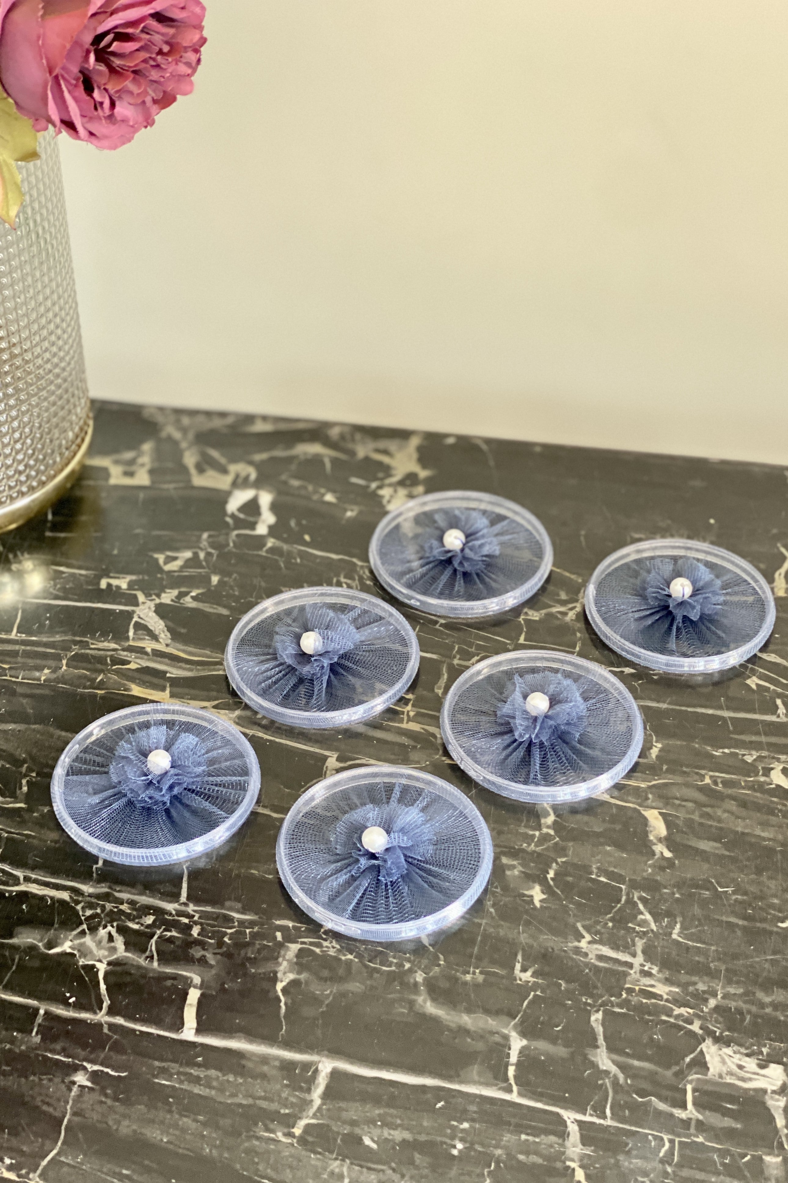 Indigo Mesh Glass Cover - (Set Of 6)