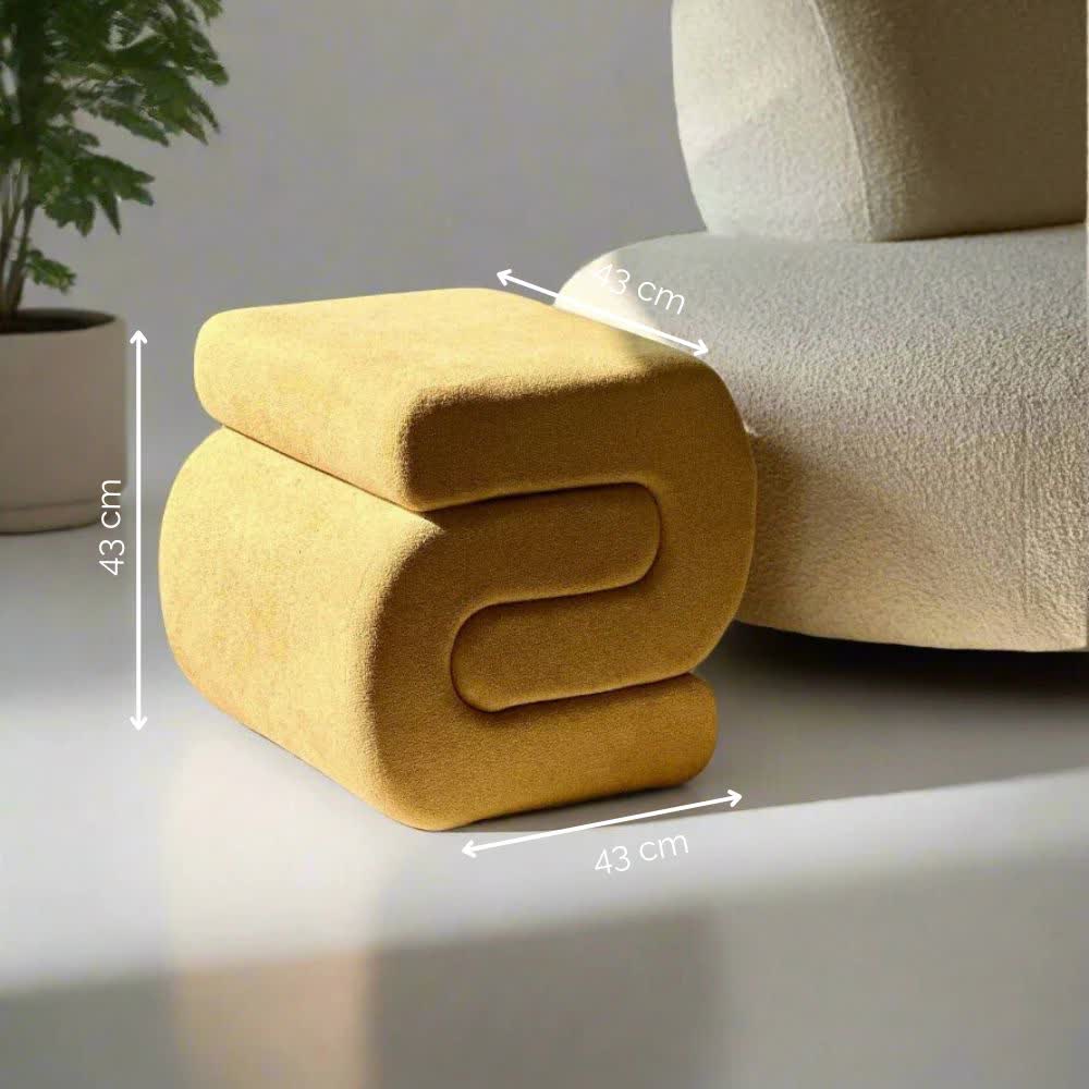 S-Boucle Pouffe - Mustard