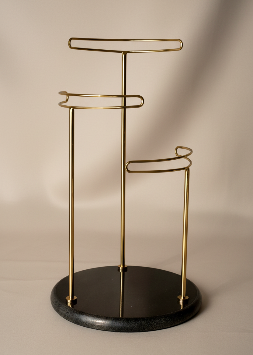 Opal Hand Towel Stand - Black & Gold