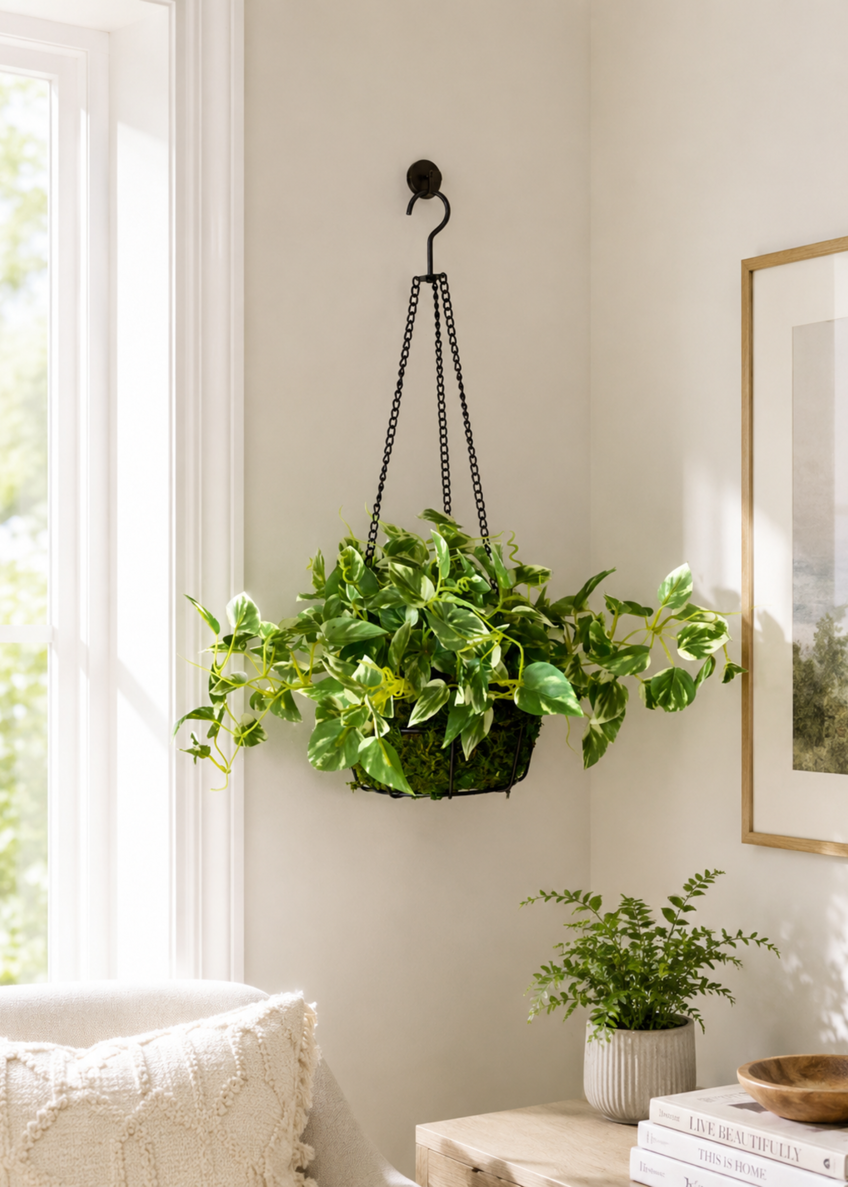 Artificial Trailing Pothos Hanging Plant - 1.7 Feet