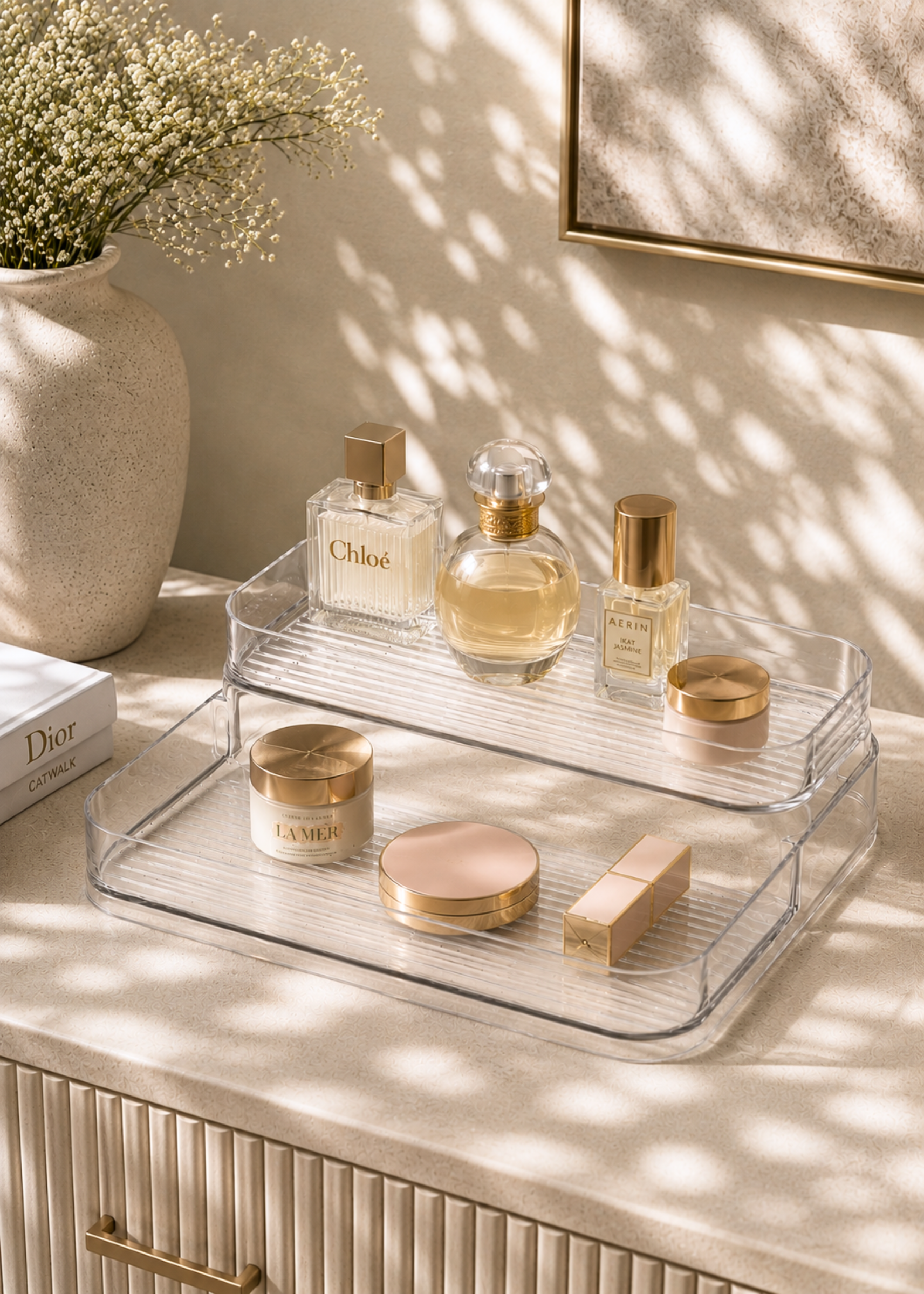 2-Tier Transparent Storage Rack