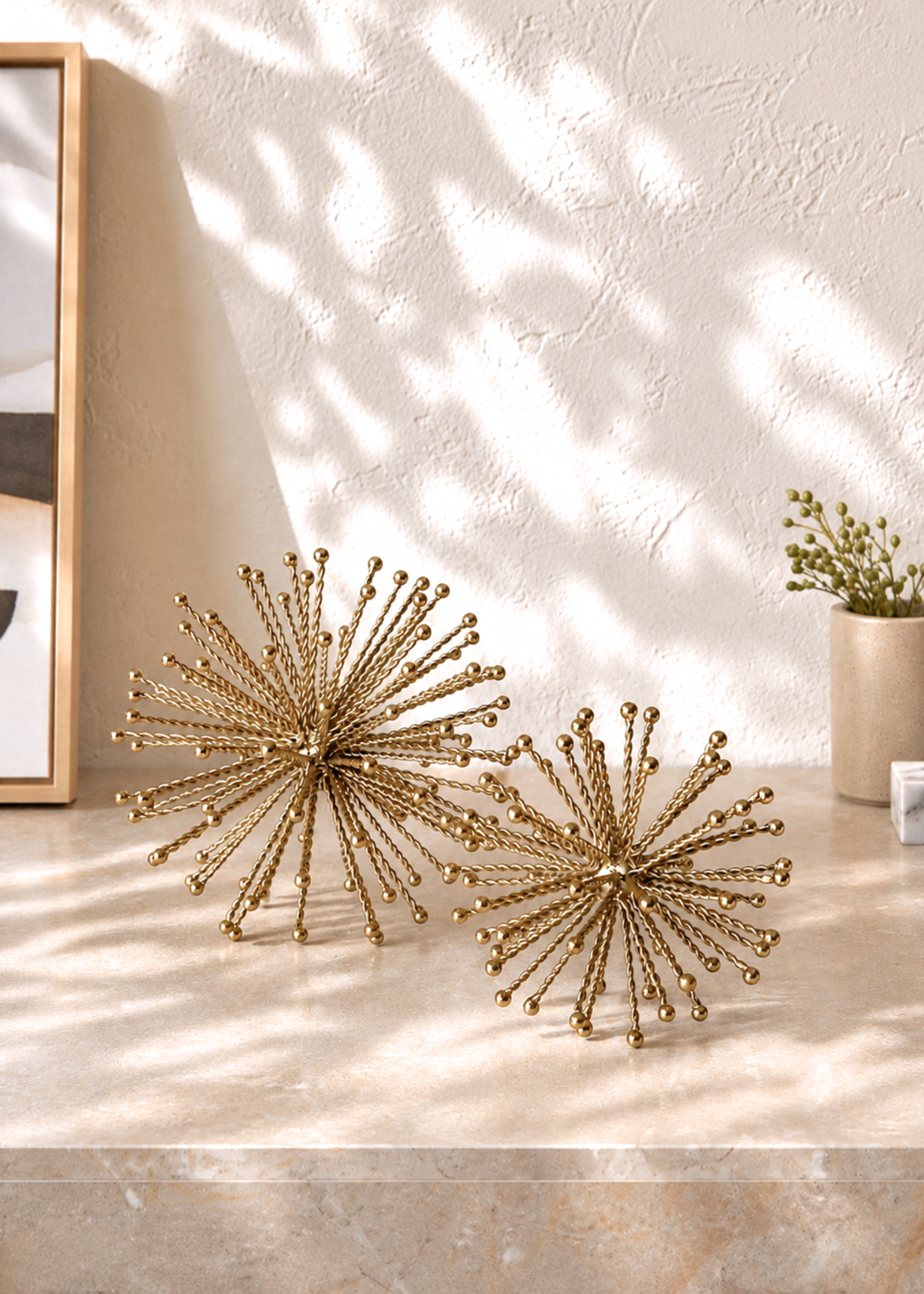 Braided Gold Balls - Set of 2