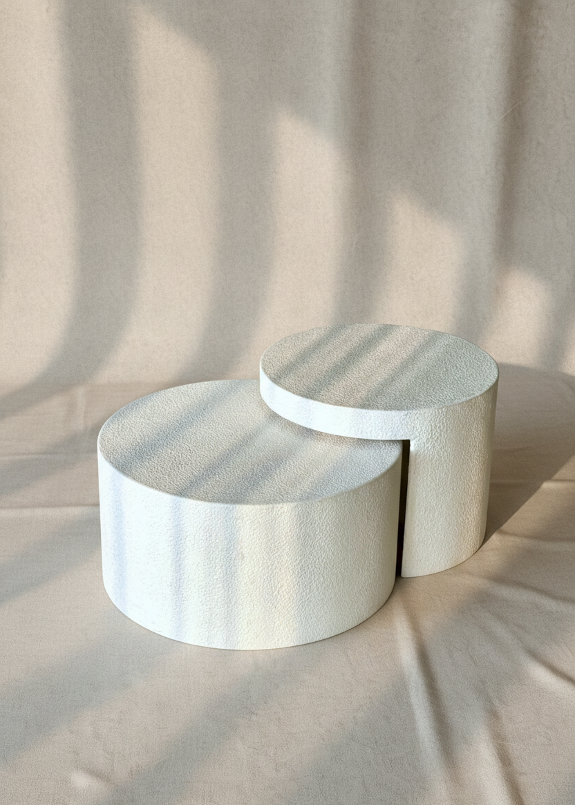 Moon Nesting Tables - Ivory (Set of 2)