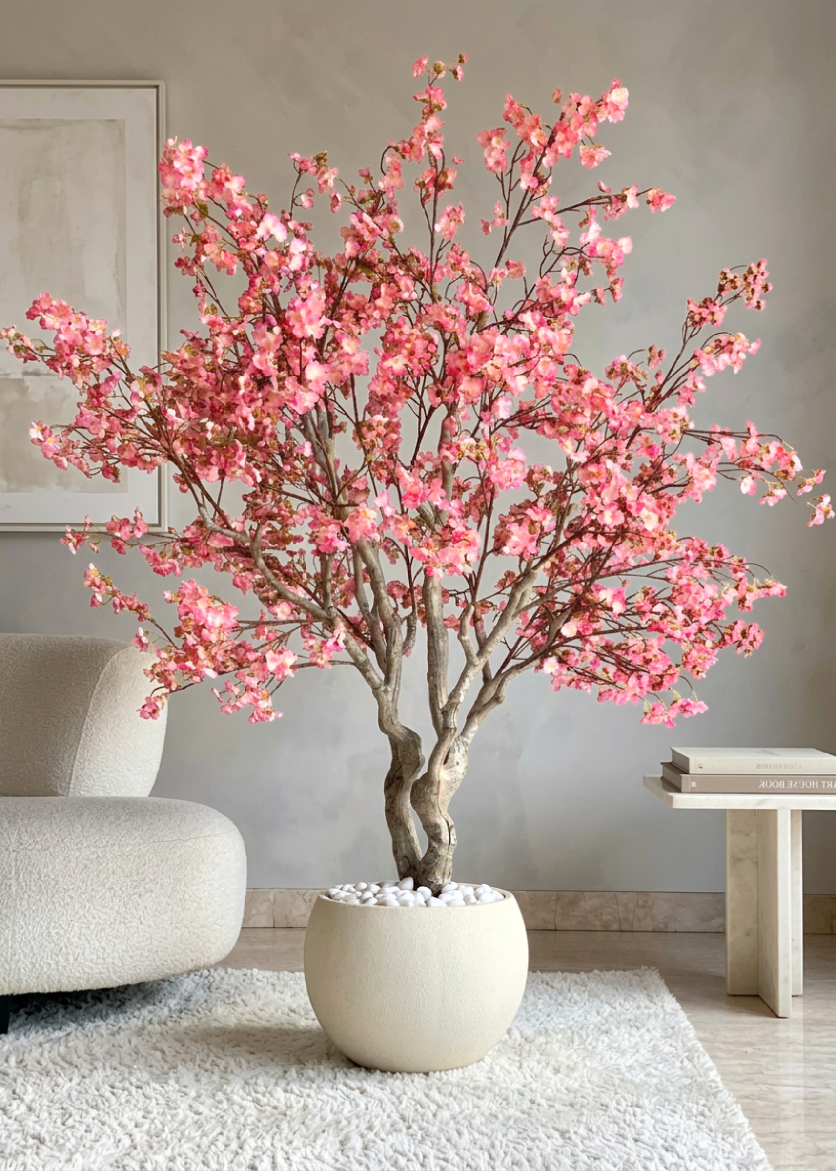 Artificial Blush Cherry Blossom Plant - 6.5 Feet