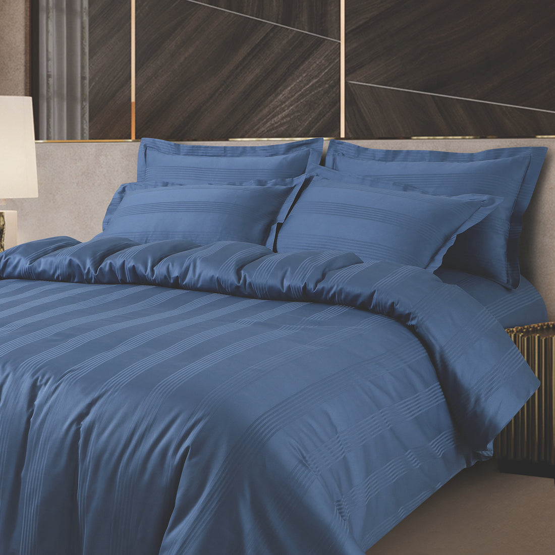 Turin Jacquard Blue Stripes Duvet Cover